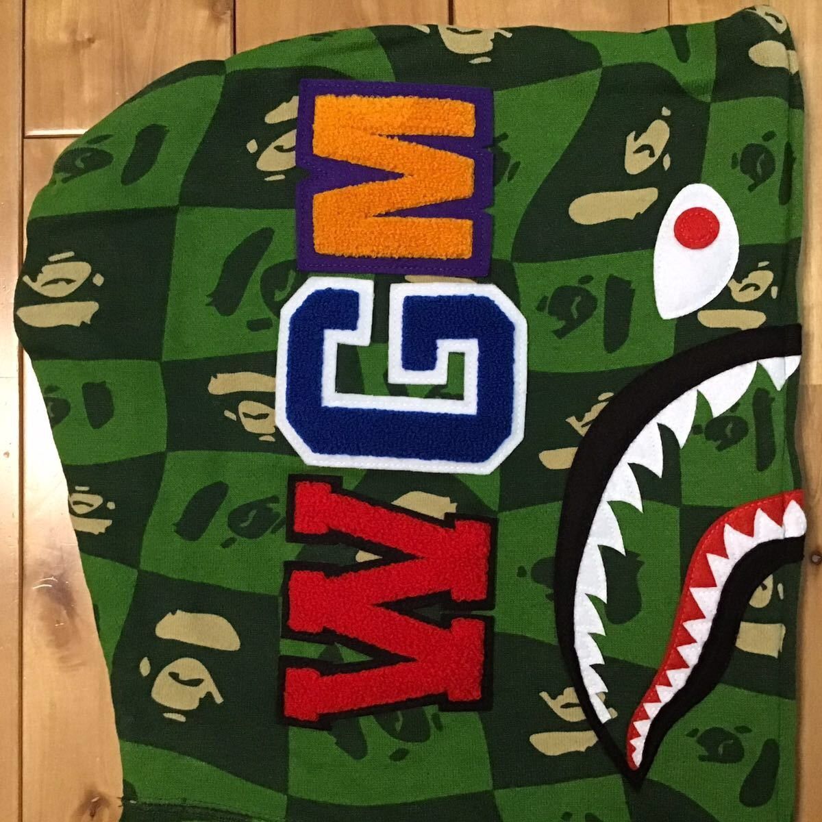 Bape BAPE FACE logo shark full zip hoodie green a bathing ape Size US M / EU 48-50 / 2 - 4 Thumbnail