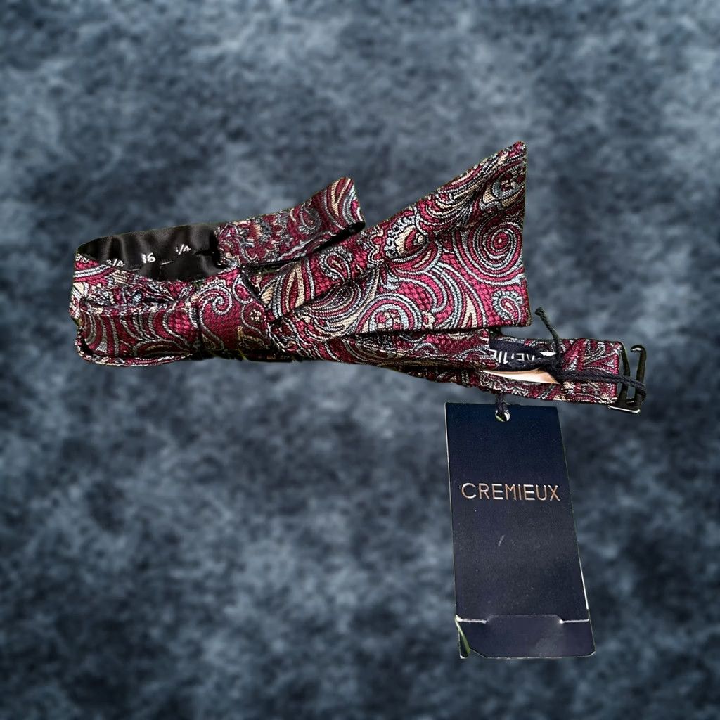 Cremieux Cremieux Bow Tie Paisley Silk Self Tie Adjustable Red Blue Mens NWT Size ONE SIZE - 1 Thumbnail