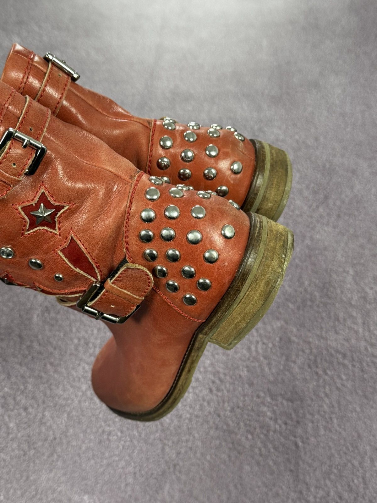 Japanese Brand Y2K 00’s Aesthetic Punk Vibes Leather Studded Boots Size US 10 / IT 40 - 10 Thumbnail