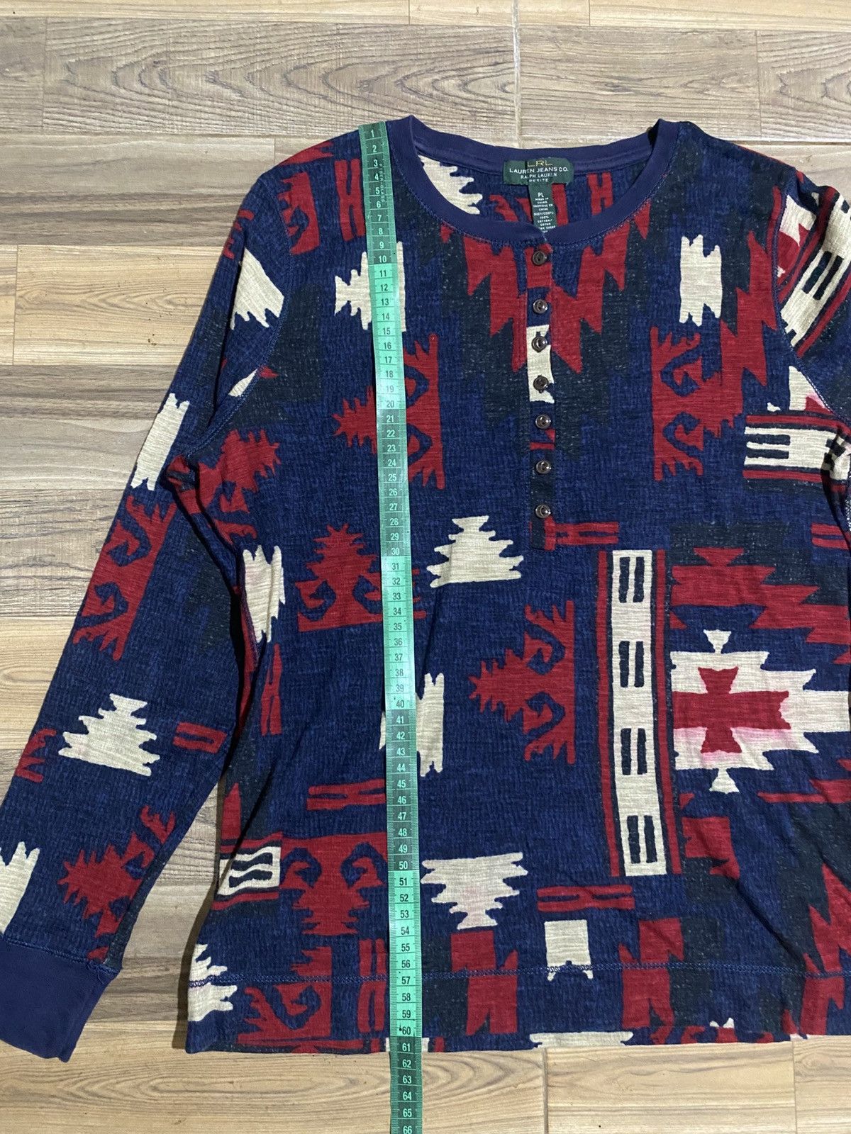Designer × Polo Ralph Lauren × Vintage POLO RALPH LAUREN AZTEC LONG SLEEVE TEE Size ONE SIZE - 7 Thumbnail