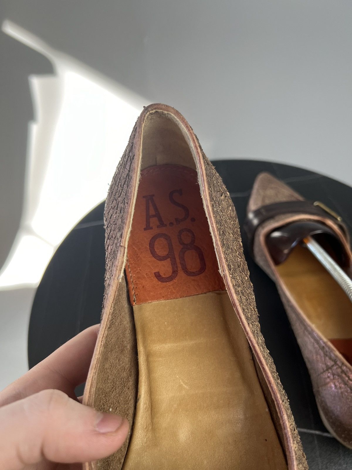 A.S.98 A.S.98 Snakeskin Leather Pointed Toe Ballet Flats (Y0501) Size US 9 / IT 39 - 12 Thumbnail