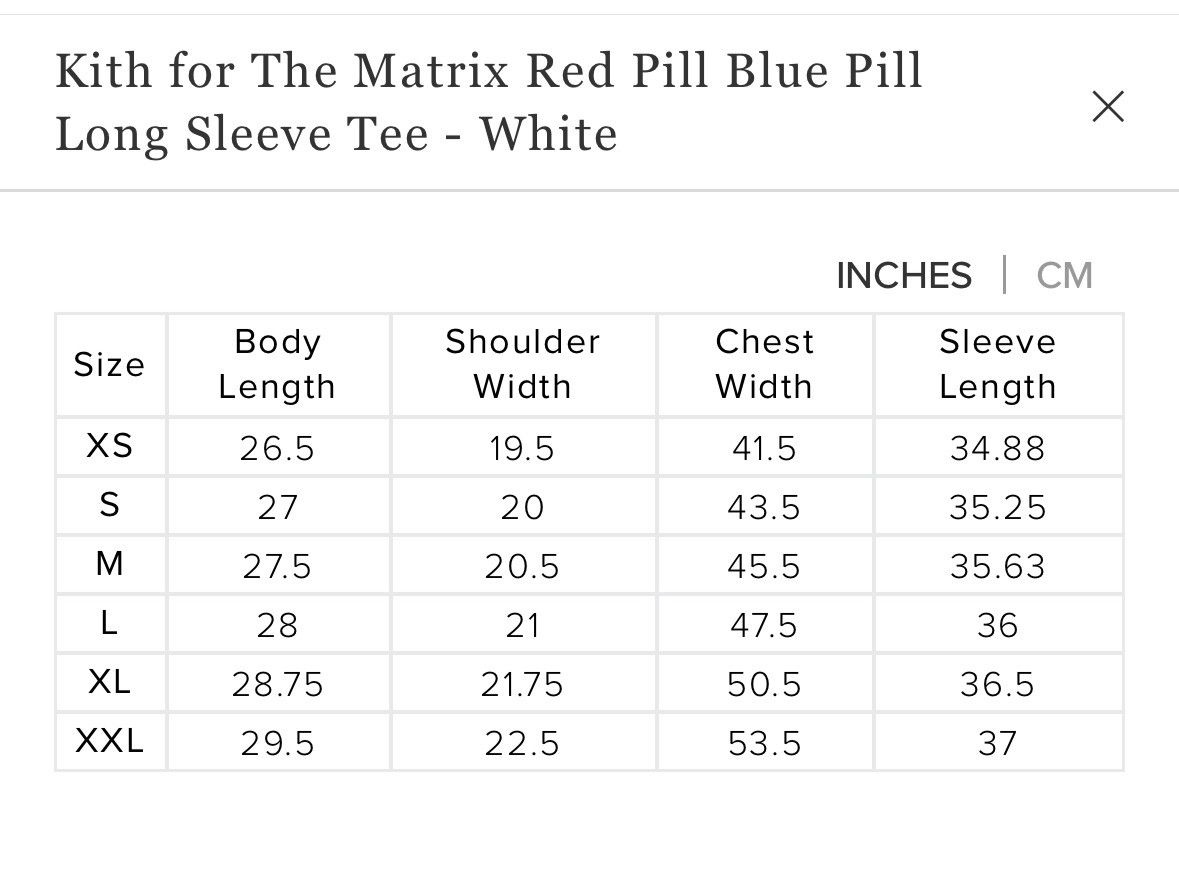 Kith Kith for The Matrix Red Pill Blue Pill Long Sleeve Tee XXL Size US XXL / EU 58 / 5 - 9 Thumbnail