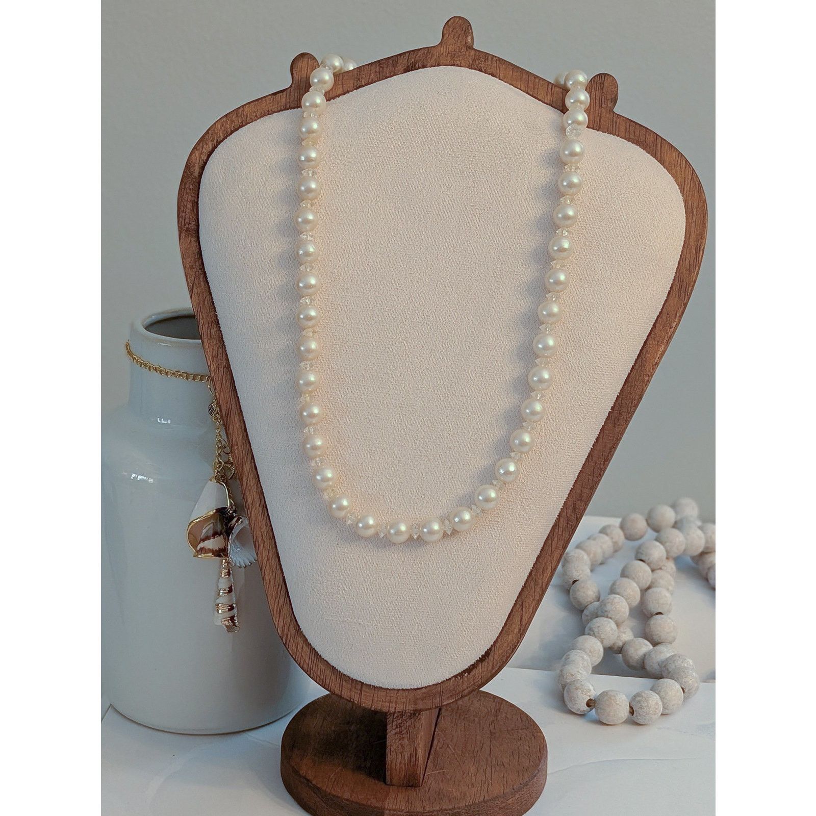 Vintage Feminine VTG 1980s Classic 22" Faux Pearl & Beaded Necklace Size ONE SIZE - 1 Thumbnail