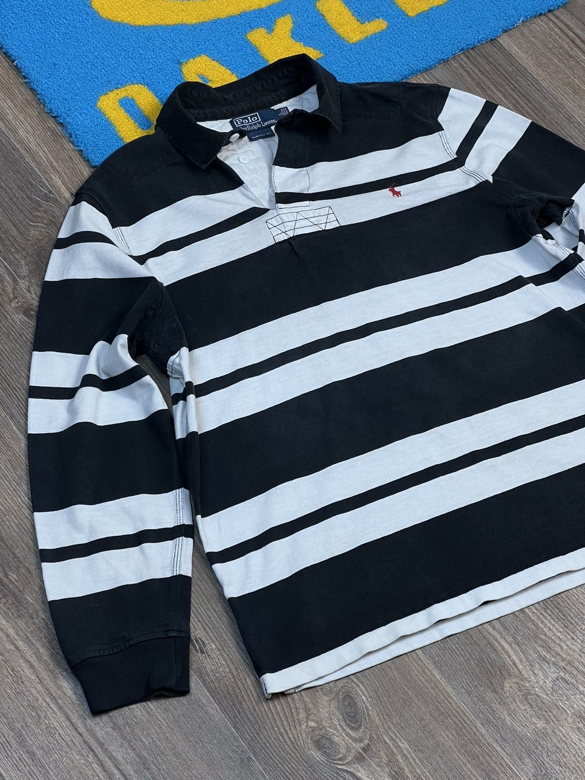 Polo Ralph Lauren Vintage Polo Ralph Lauren Stripped Rugby Long Sleeve Shirt Size US L / EU 52-54 / 3 - 3 Thumbnail