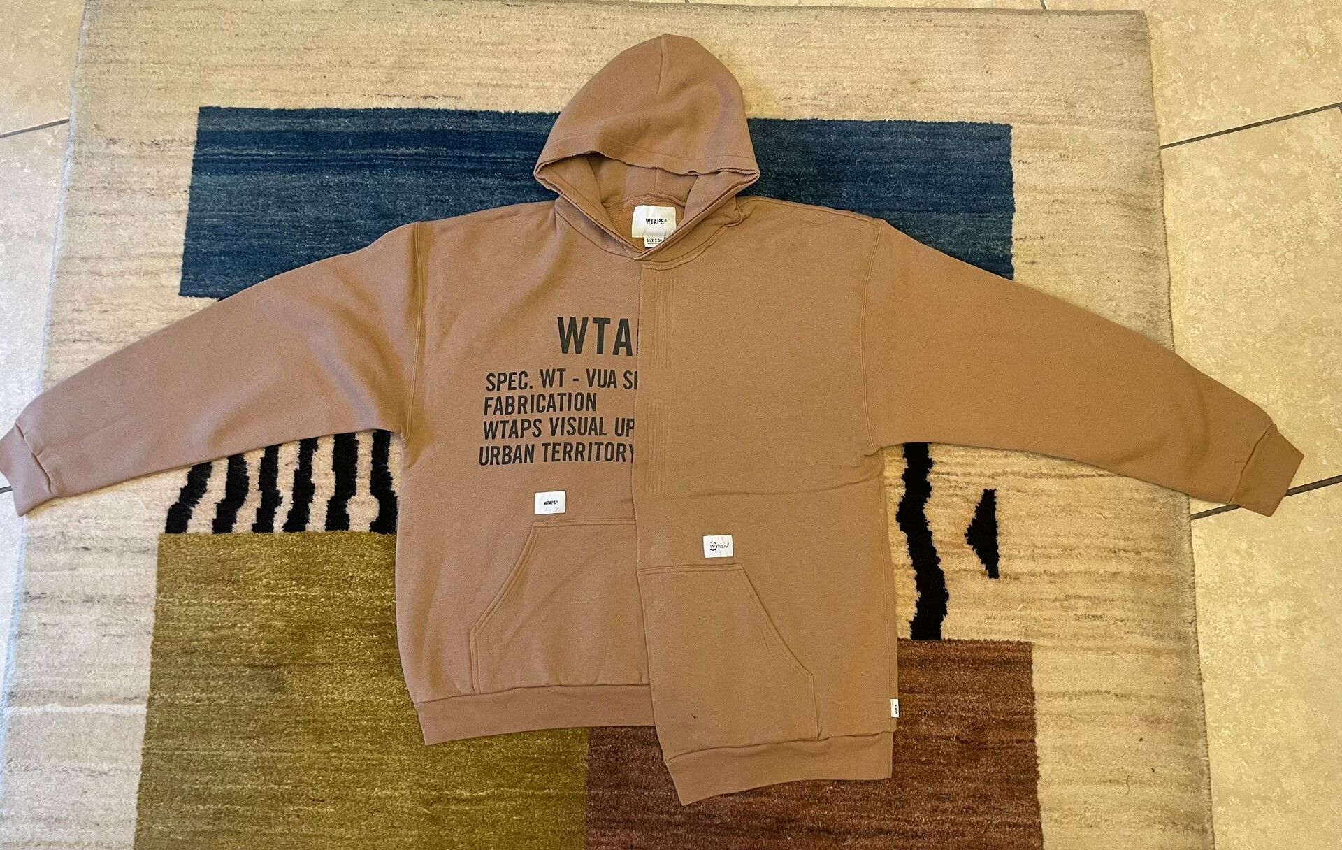 Wtaps Wtaps Men's Hooded Patchwork Sweatshirt Size US XL / EU 56 / 4 - 1 Thumbnail