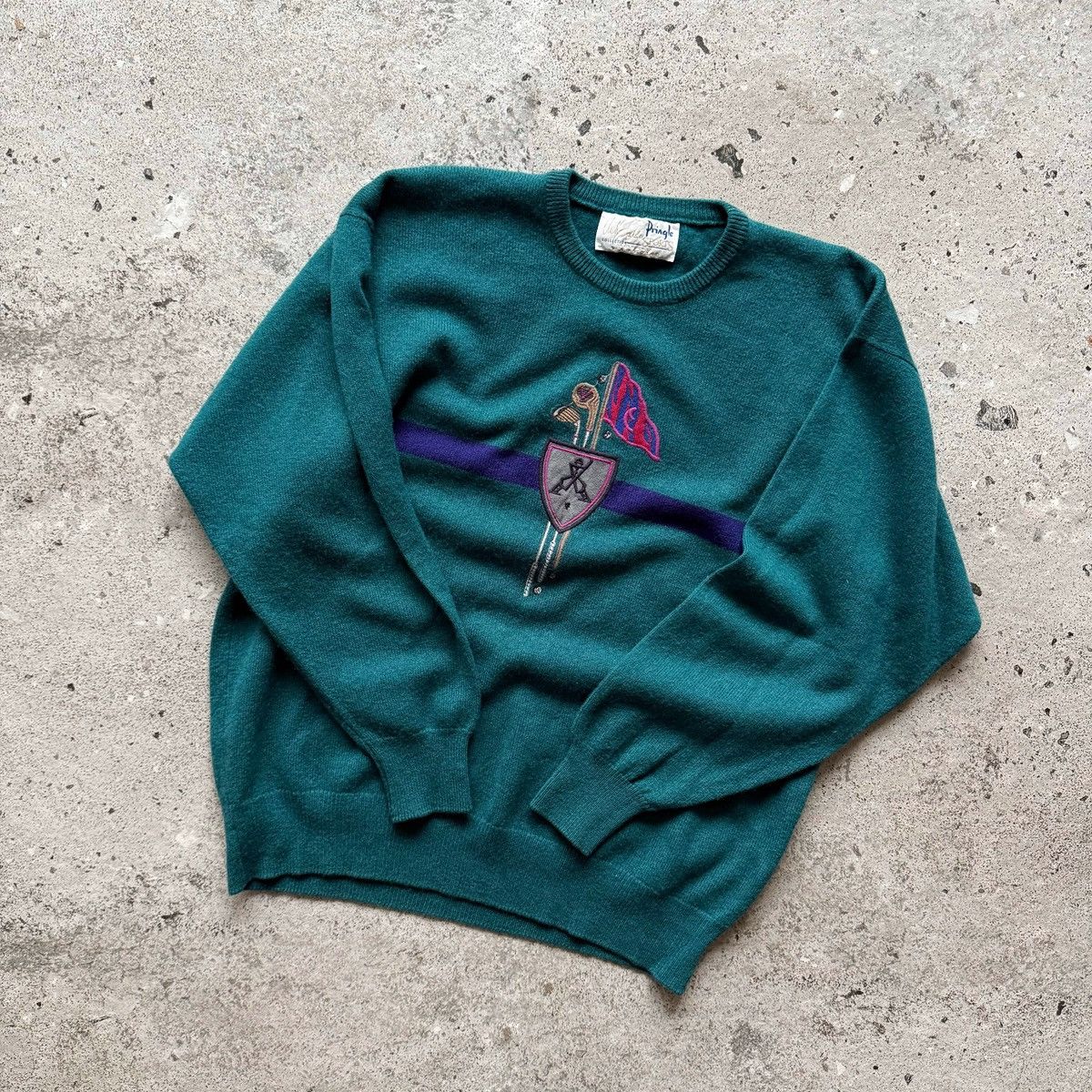 Pringle Of Scotland Pringle of Scotland Mens Vintage Green Wool Golf Sweater Size US XL / EU 56 / 4 - 3 Thumbnail