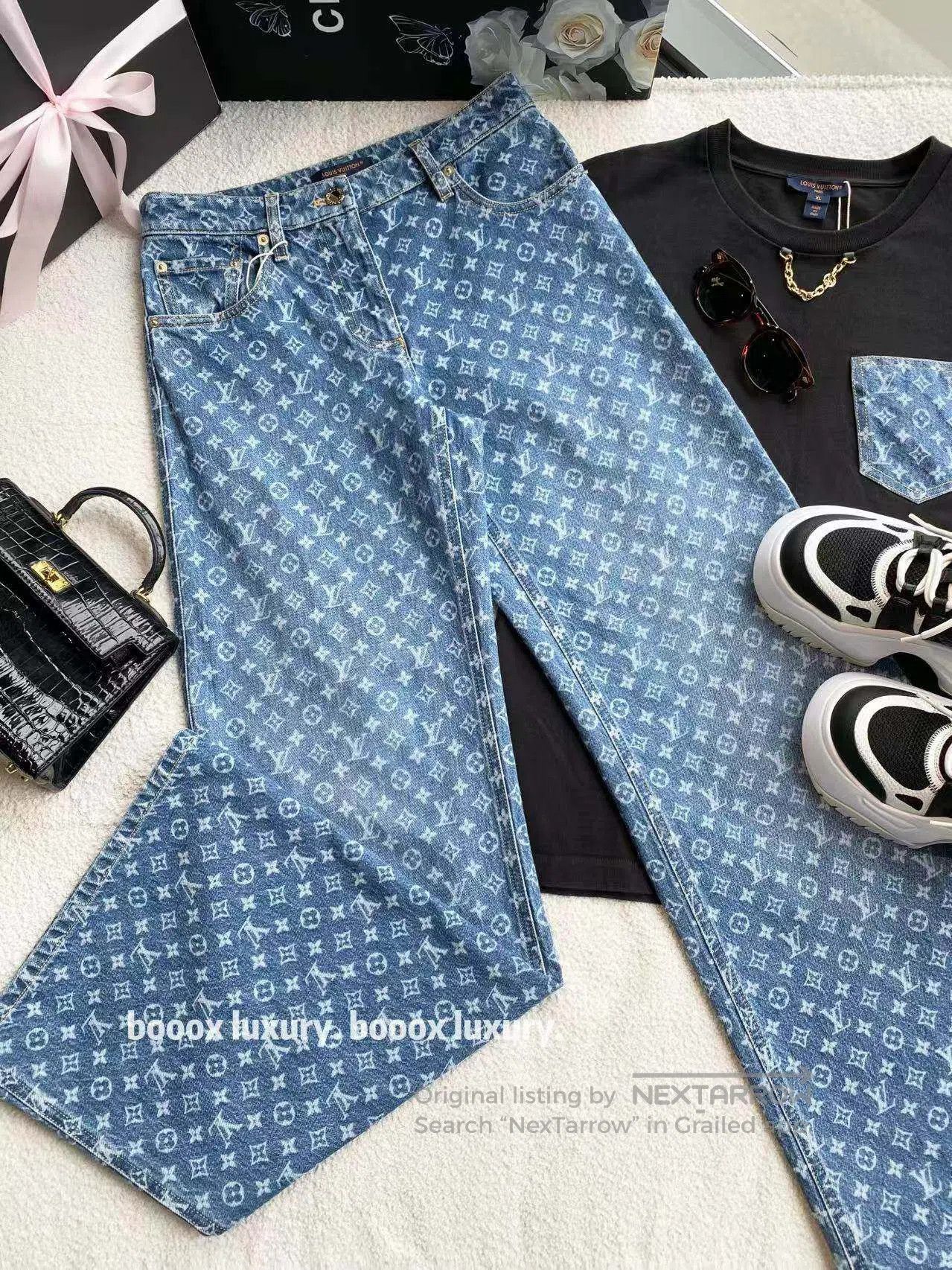 Louis Vuitton Louis Vuitton 25SS presbydo-full print wide-leg jeans| Size 42" / US 20 - 1 Thumbnail