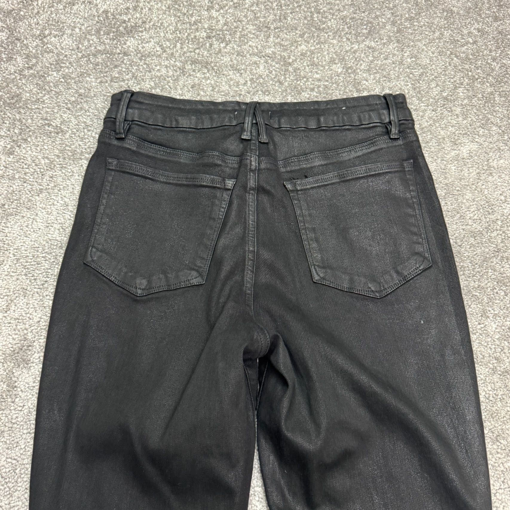 Paige VINTAGE Good American Good Legs High Rise Skinny Coated Denim Jeans Womens 10/30 Black Size 27" / US 4 / IT 40 - 4 Thumbnail