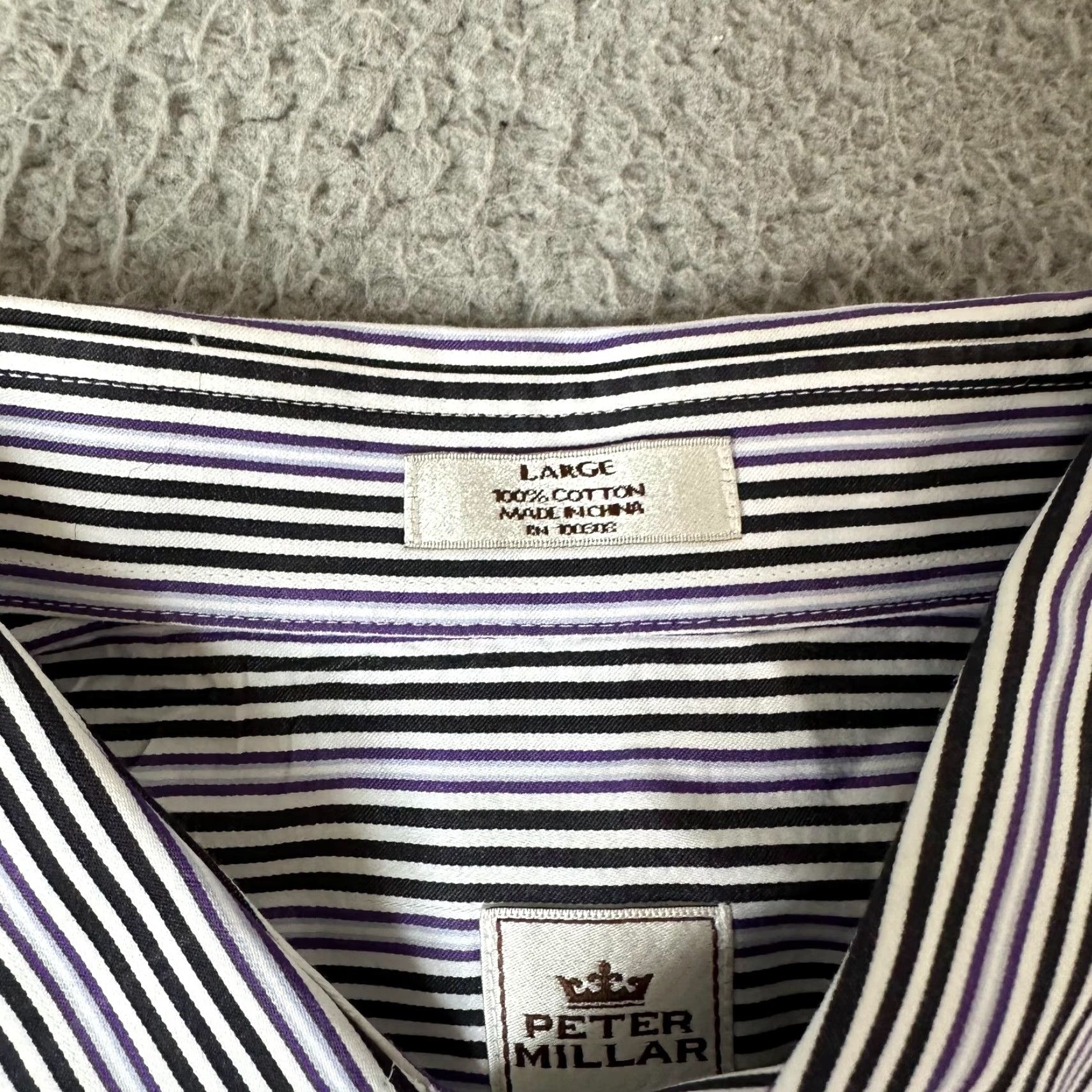 Peter Millar Peter Millar Shirt Mens L White Button-Up Crown Sport Striped Classic Button-Down Size US L / EU 52-54 / 3 - 5 Thumbnail