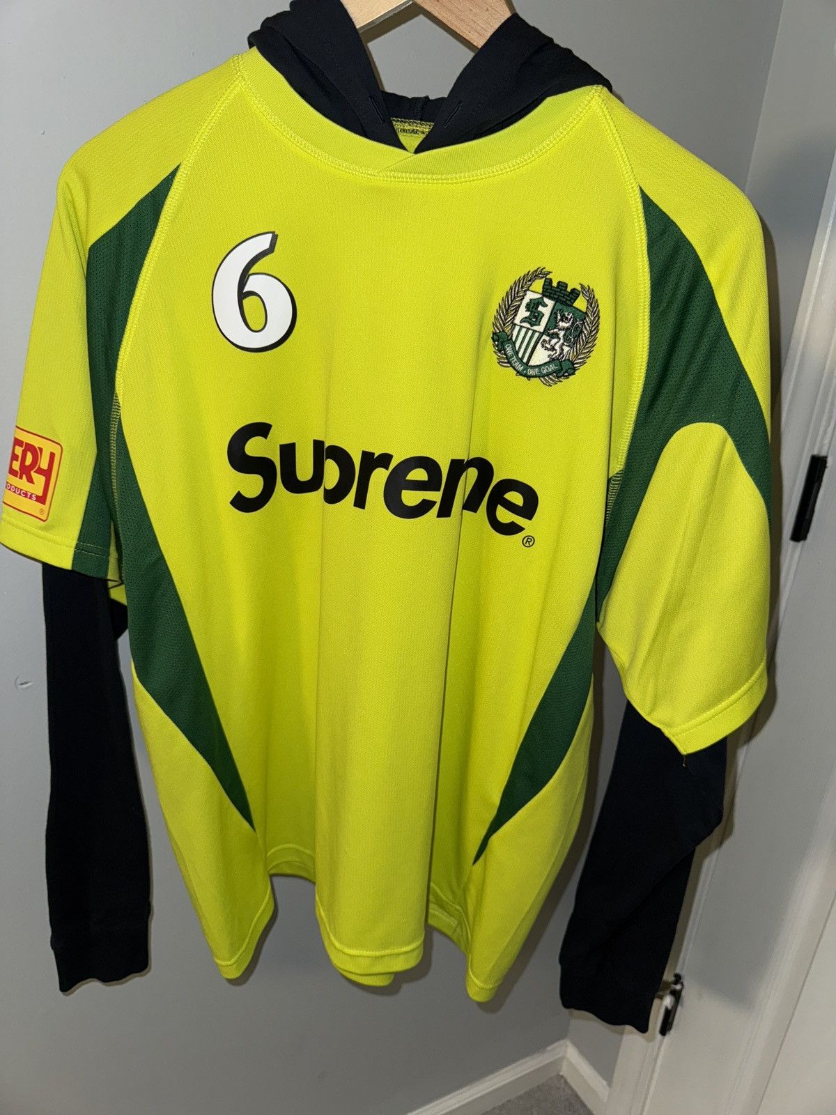 Supreme Hooded Soccer Jersey ‘Bright Green’