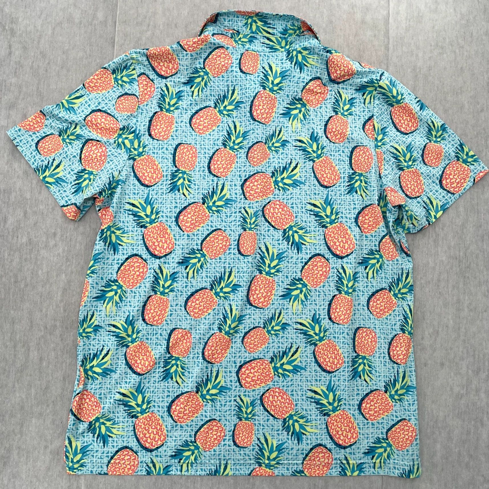 Vintage Good Good Polo Shirt Mens XL Blue Pineapple Geometric Hawaiian Performance Golf Shirt Size US XL / EU 56 / 4 - 2 Thumbnail