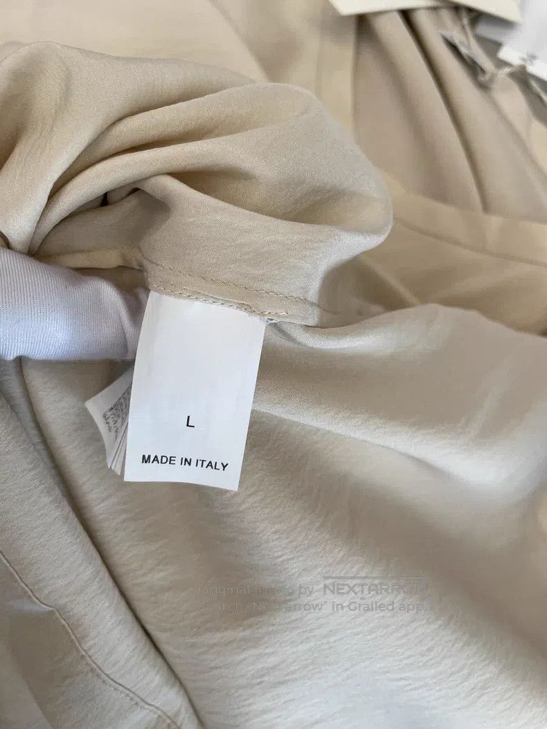 Brunello Cucinelli Brunello Cucinelli Beige Beaded Round Neck Silk Long Sleev Size L / US 10 / IT 46 - 6 Thumbnail
