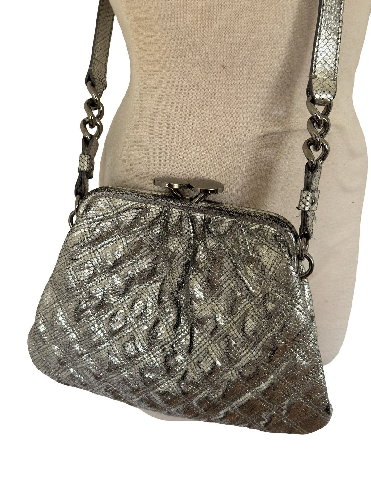 Marc Jacobs RARE 2009 Marc Jacobs Runway Studded Metallic Python Purse Size ONE SIZE - 9 Thumbnail