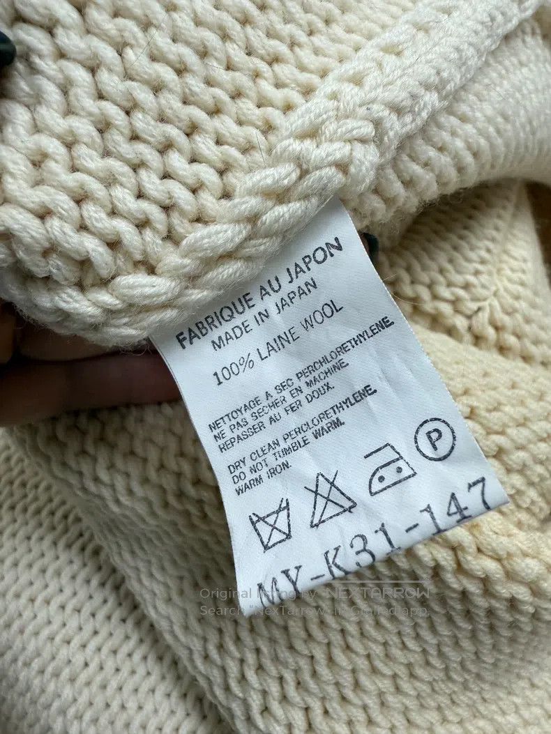 Yohji Yamamoto size os Beige pocket wool sweater