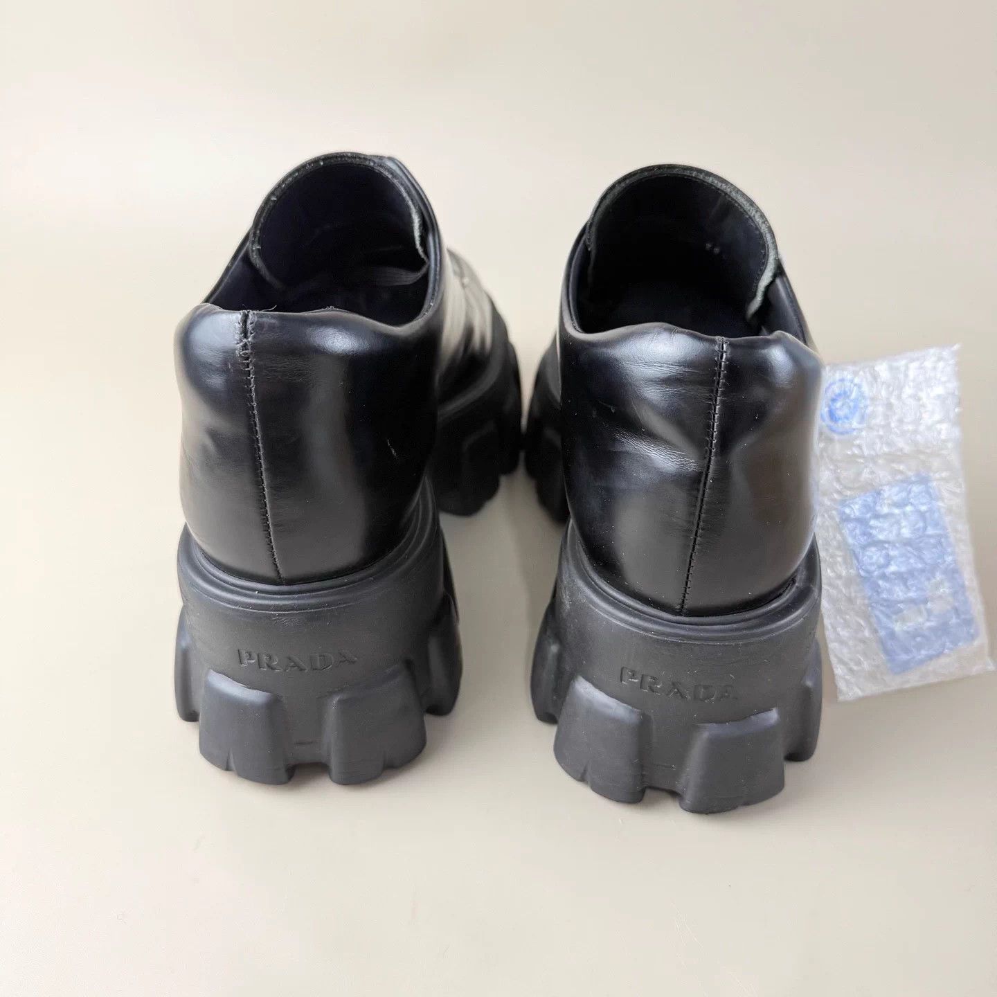 Prada Prada Black Triangle Logo Platform Gear Sneakers EU38.5 Size US 7.5 / IT 37.5 - 3 Thumbnail