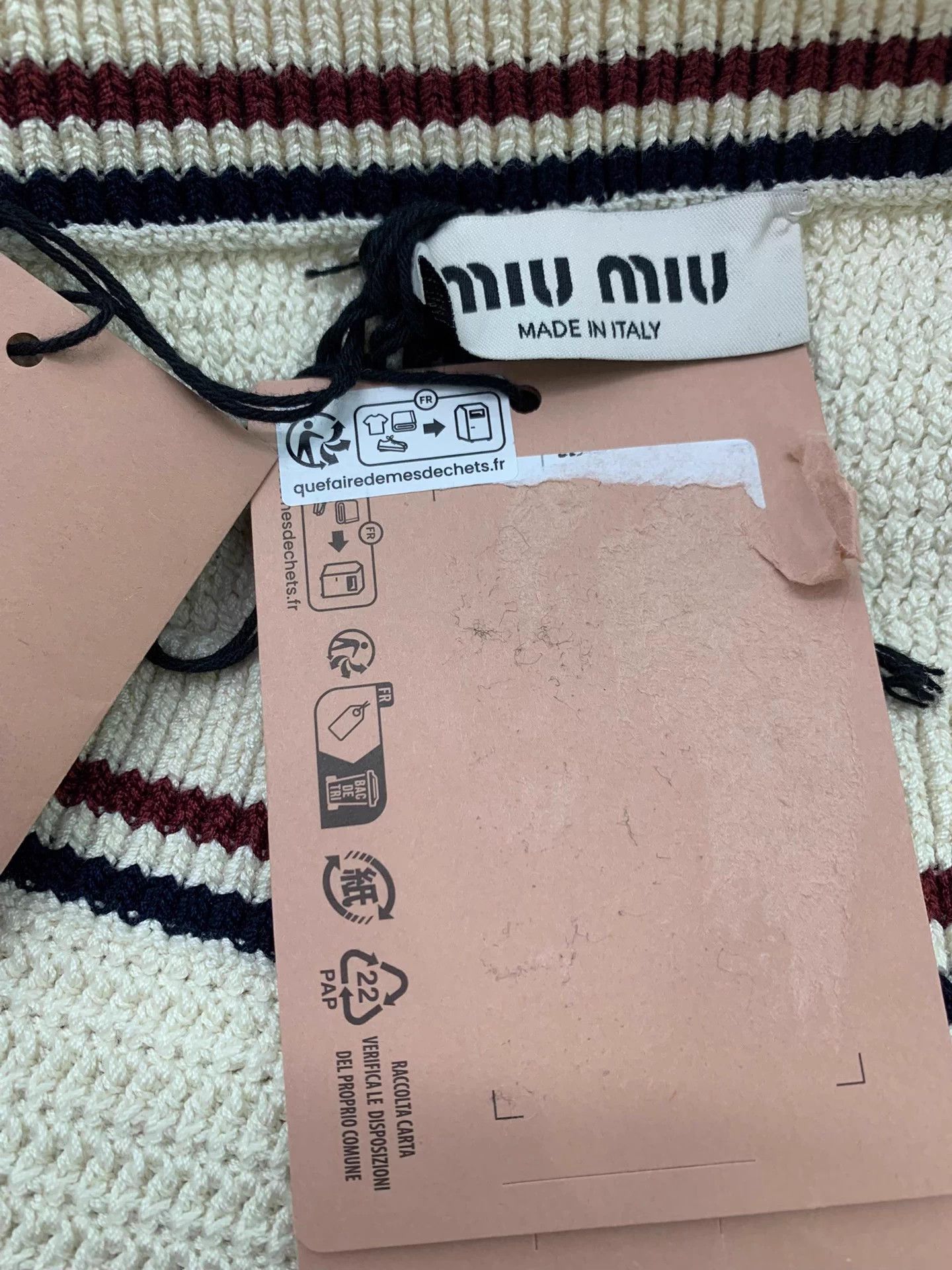 Miu Miu MIU MIU beige knit skirt 36 new with tags Size 25" / US 0 / IT 36 - 4 Thumbnail