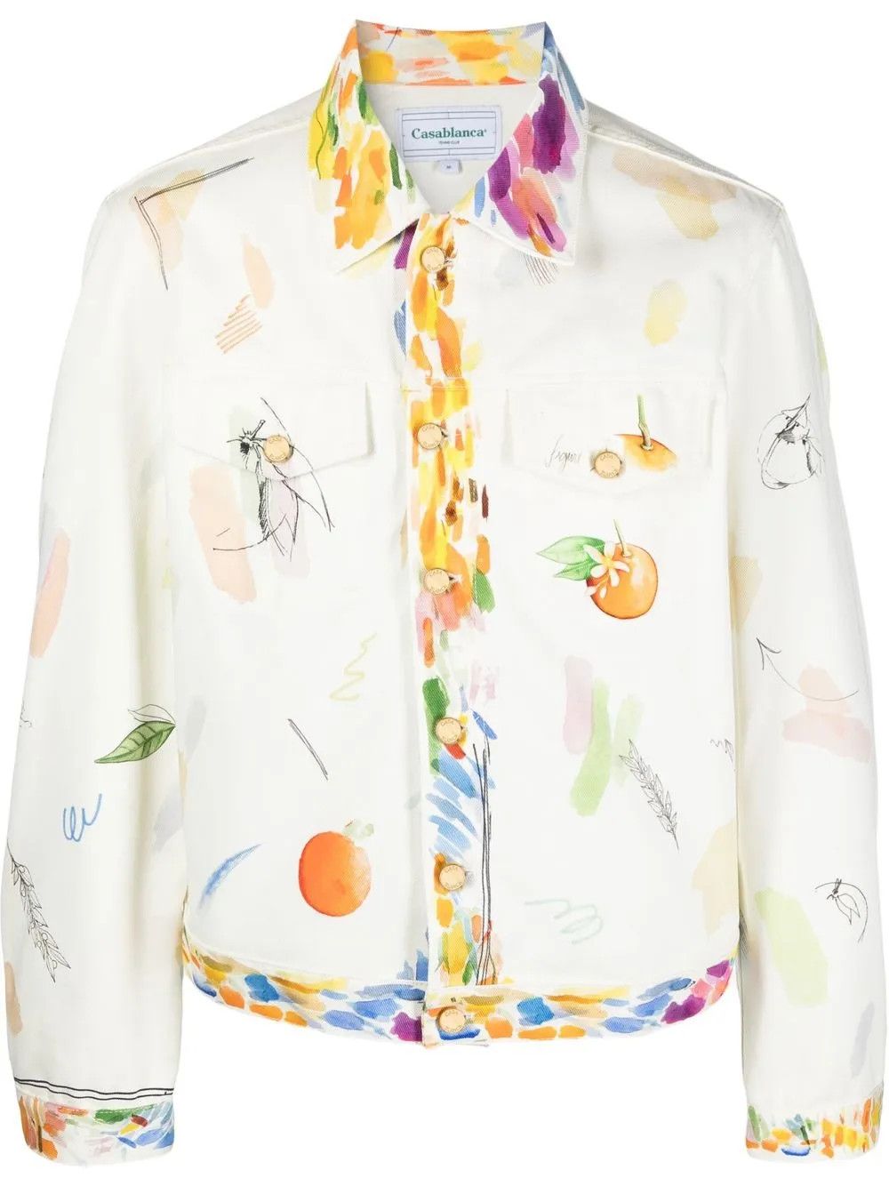 Casablanca o1mle0326 Printed Denim Jacket Work In progress Size US XL / EU 56 / 4 - 1 Thumbnail