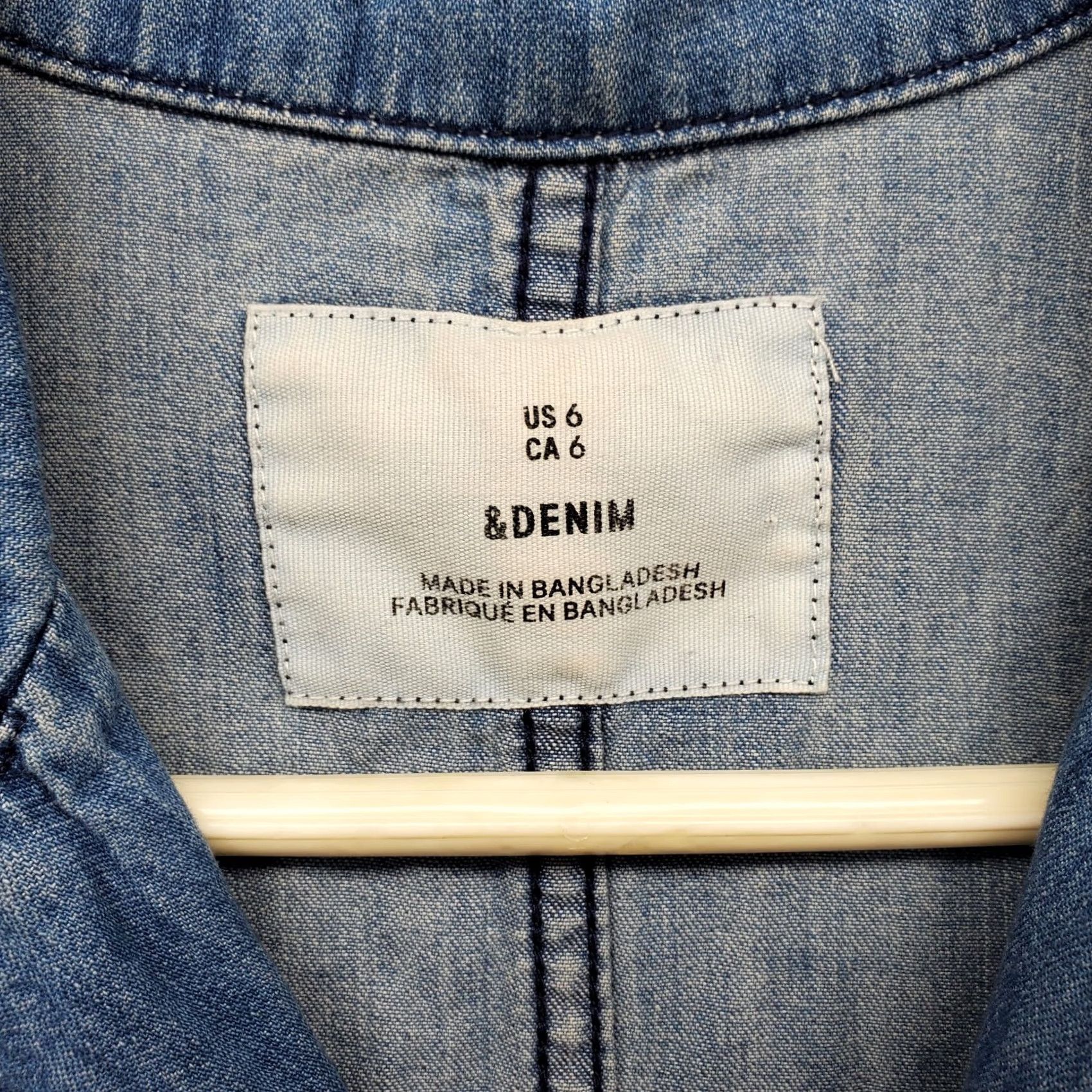 H&M H&M Jumpsuit Women 6 Blue Denim Utility Work Long Sleeve Button Front Size M / US 6-8 / IT 42-44 - 7 Thumbnail