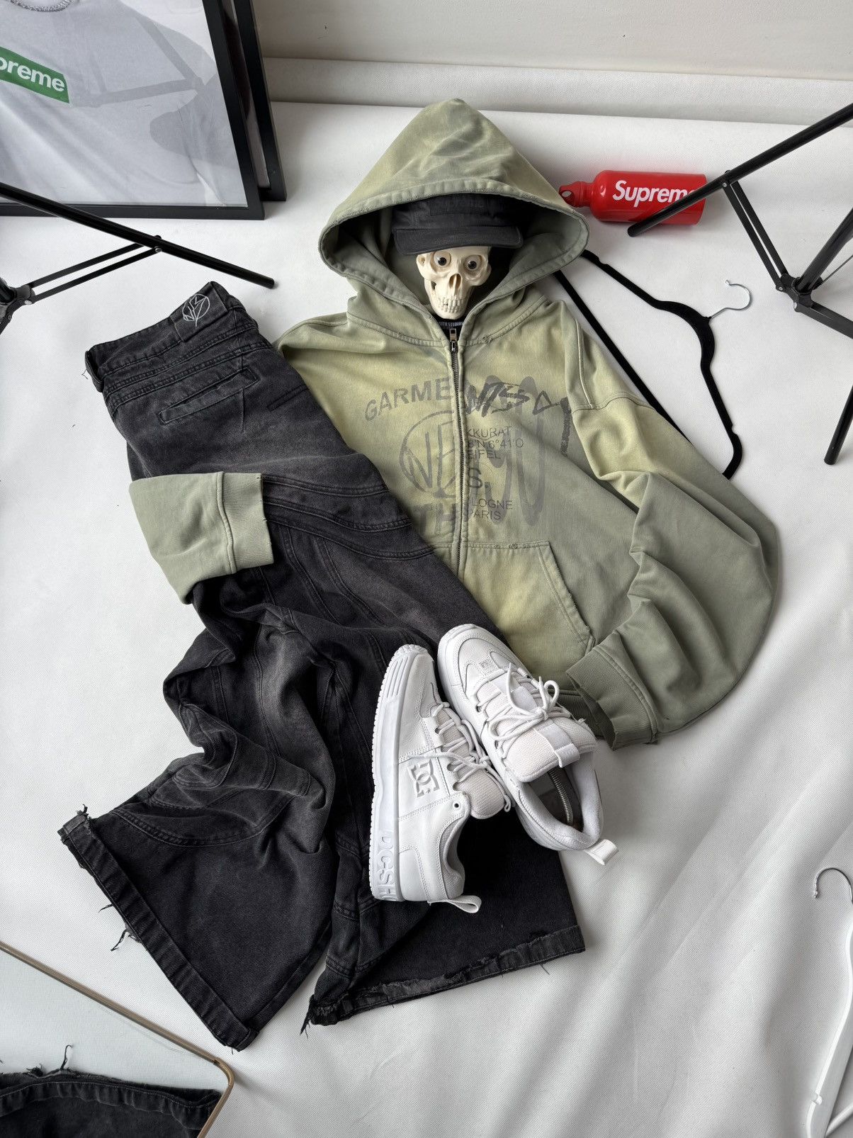 NFS SPLIT ZIP JACKET LIGHT GREEN Zip Up Hoodie no faith Stu