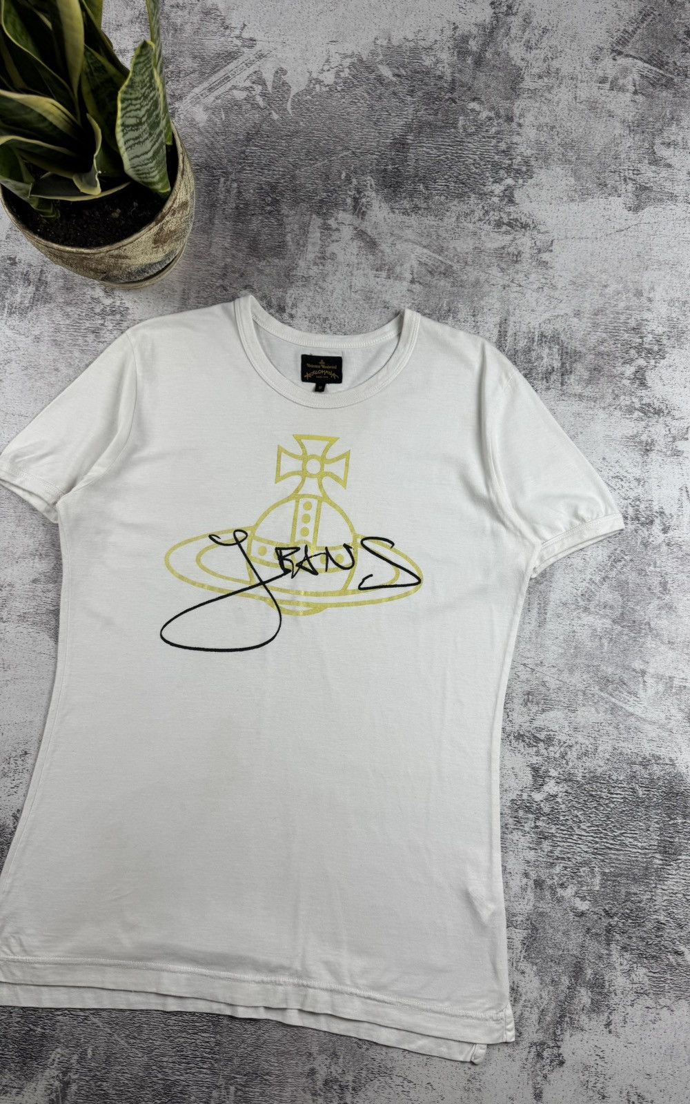 Vivienne Westwood VIVIENNE WESTWOOD X ANGLOMANIA Gold Foil Jeans Orb T Shirt Size US M / EU 48-50 / 2 - 3 Thumbnail