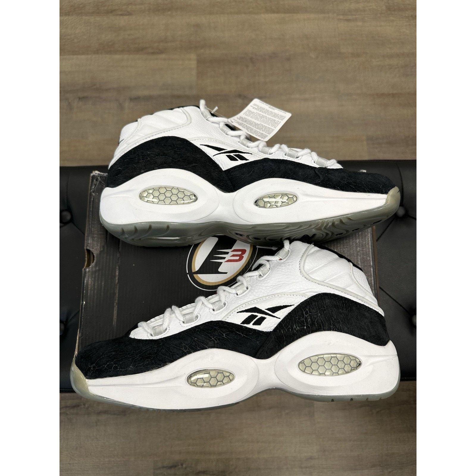 Reebok Size 12 - Reebok Question Mid White Black Size US 12 / EU 45 - 4 Thumbnail