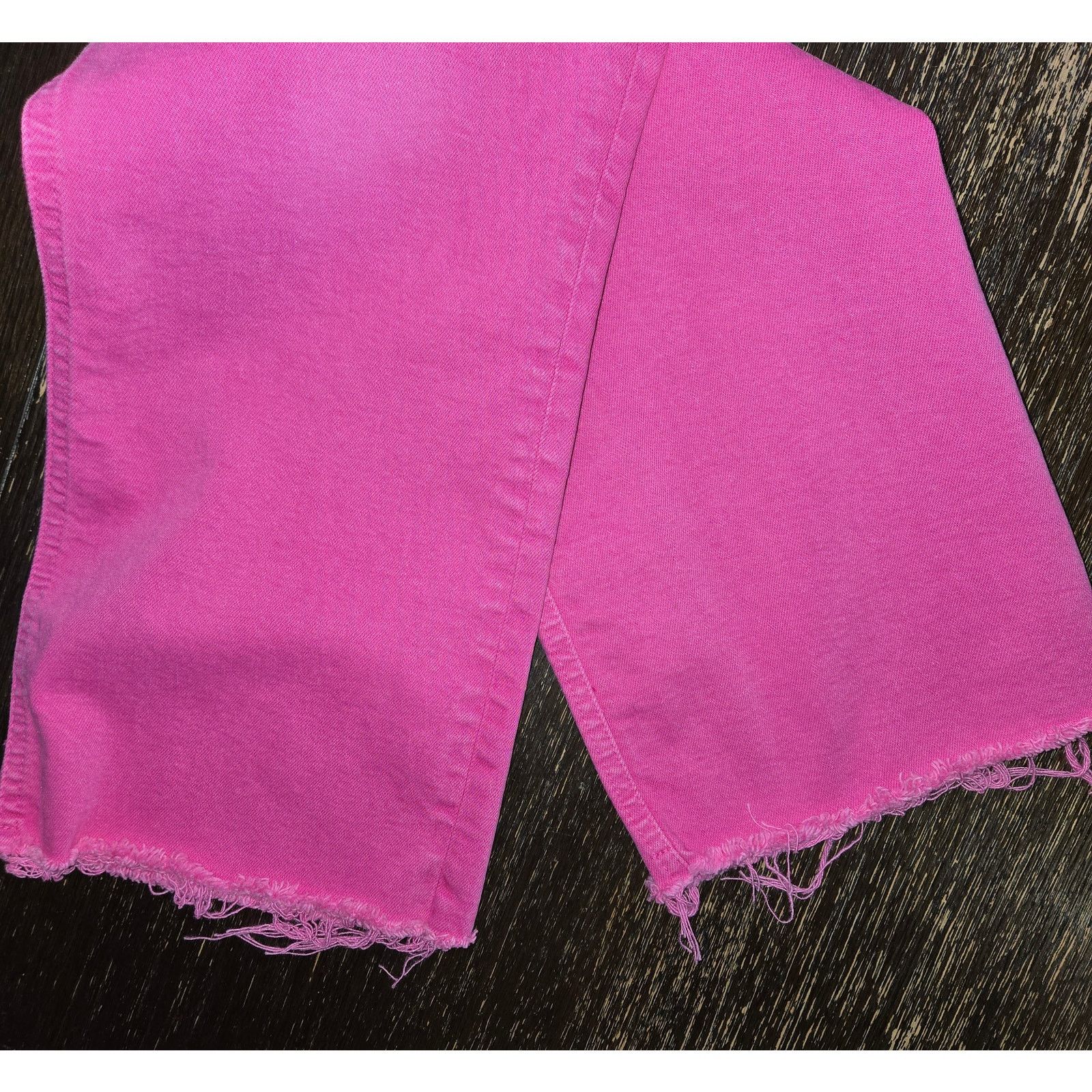 Zara Zara Size 14 Women's Bright Hot Pink Frayed Hem High Rise Size 36" / US 14 / IT 50 - 5 Thumbnail