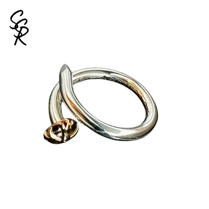 Chrome hearts gold discount nail ring cross ball