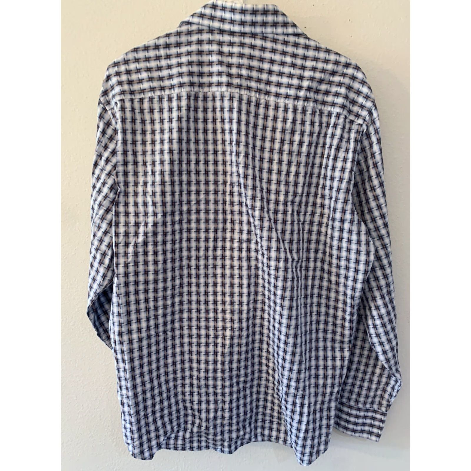 BUGATCHI MEN'S BUGATCHI Long Sleeve Button-Up Shirt, Large, Multicolor Geometric Casual Shirt, Breathable, Pockets Size US L / EU 52-54 / 3 - 4 Thumbnail