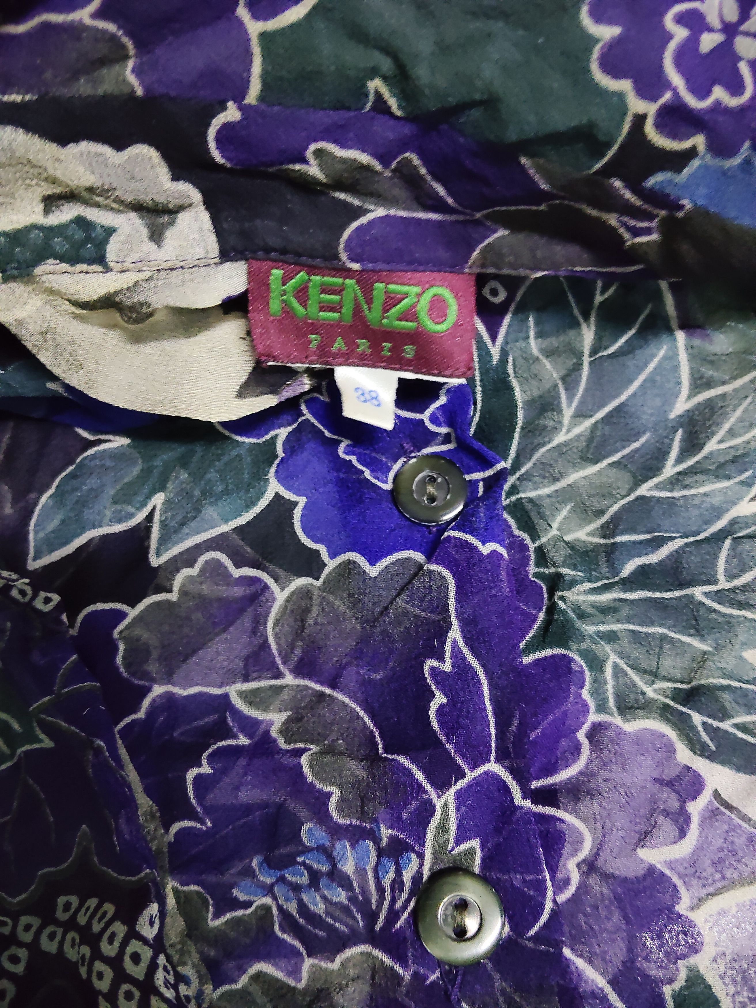 Kenzo × Vintage vintage KENZO PARIS floral silk button ups shirt Size M / US 6-8 / IT 42-44 - 3 Thumbnail
