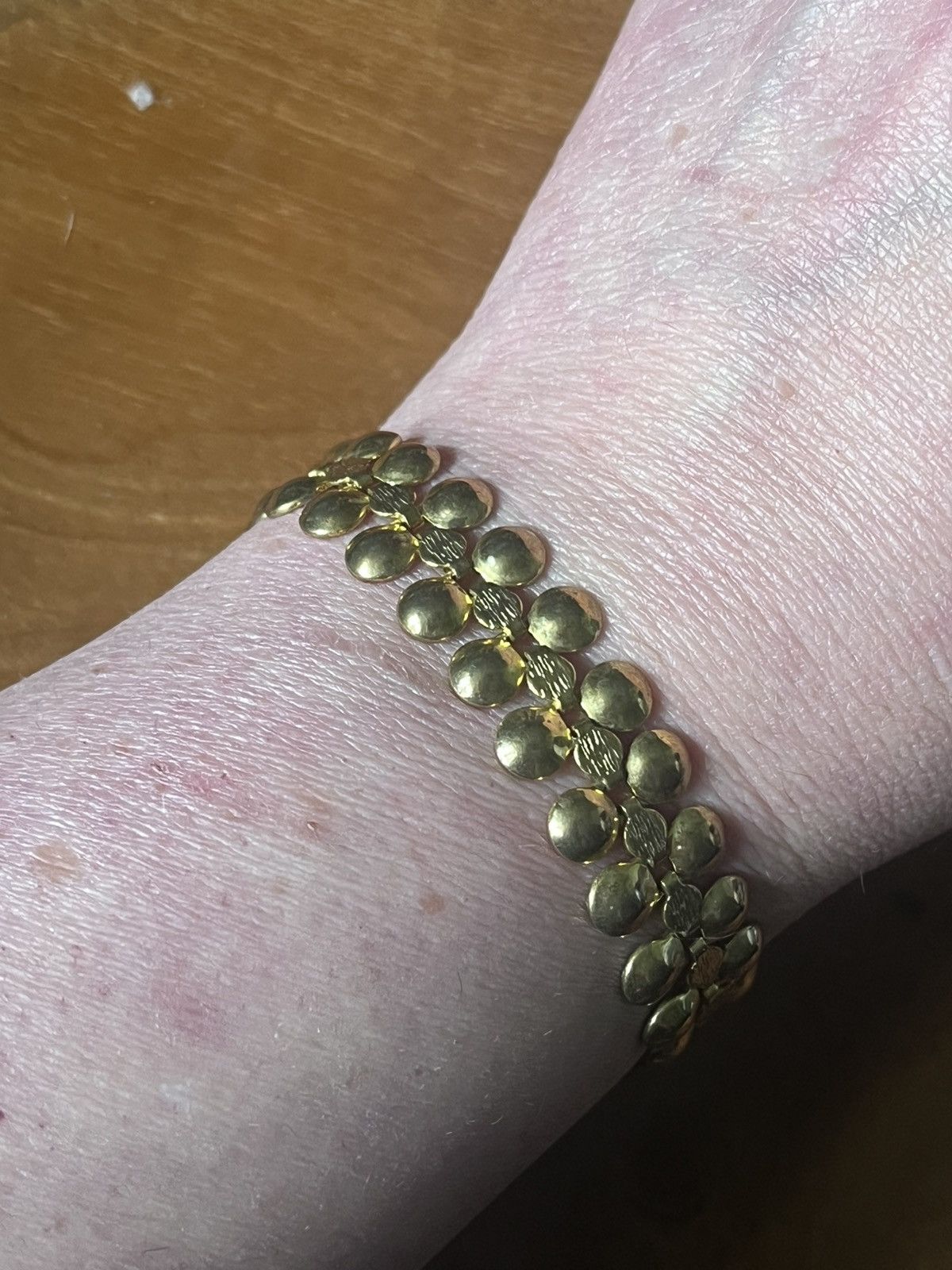 Other Vintage 18K GPL Gold Plated Disc Link Bracelet 8" Chunky Size ONE SIZE - 1 Thumbnail