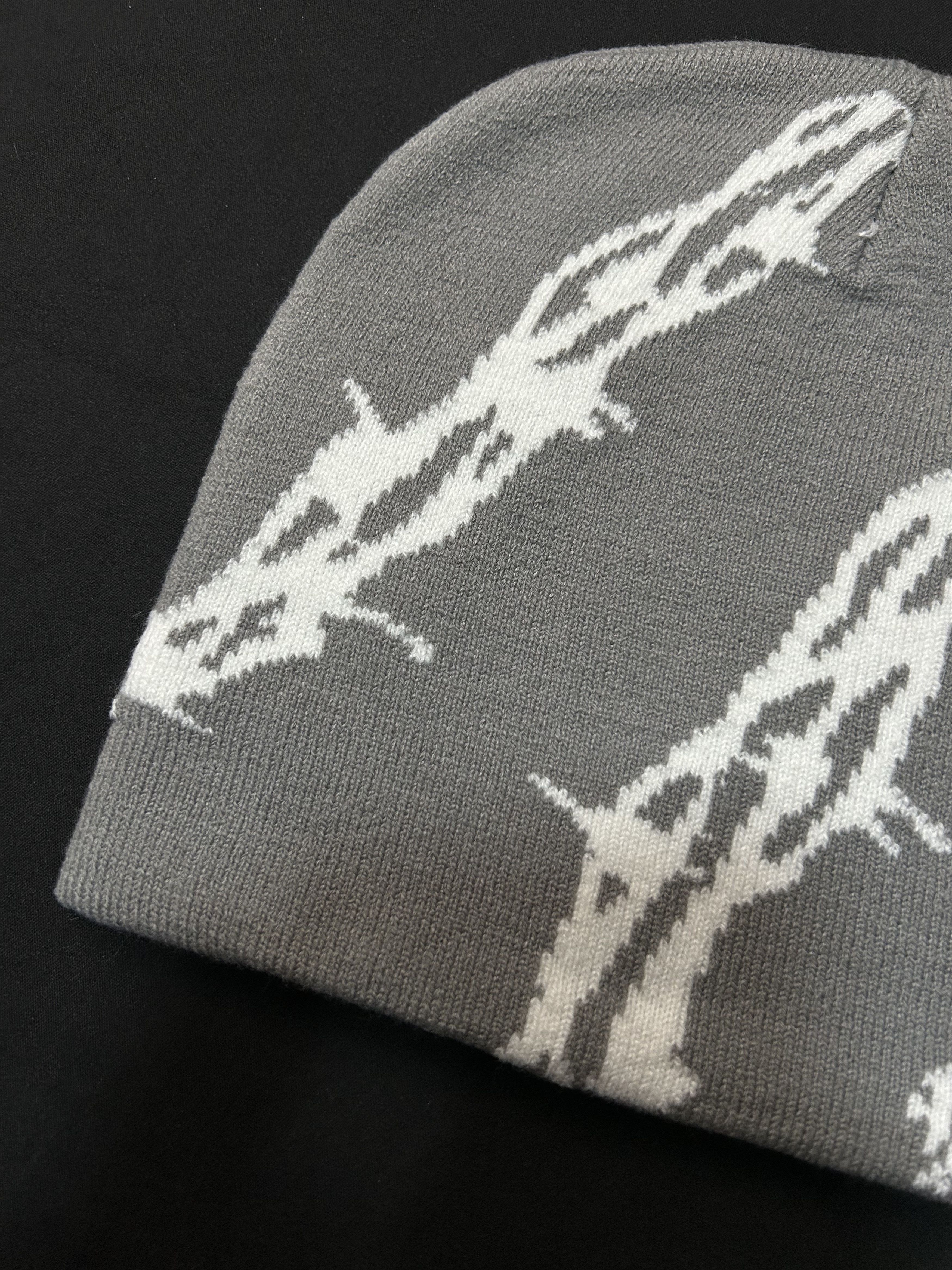 Japanese Brand Rare Barbed Wire Graphic Graphic No Cuff Knit Gray Beanie Size ONE SIZE - 6 Thumbnail