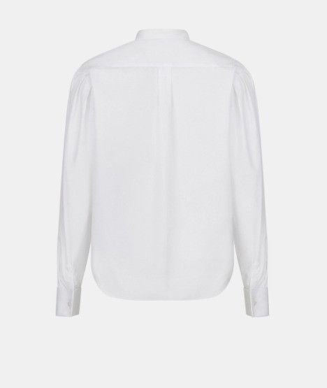 Dior o1w1db10924 Cotton Blouse With Ruffles in White Size L / US 10 / IT 46 - 2 Thumbnail