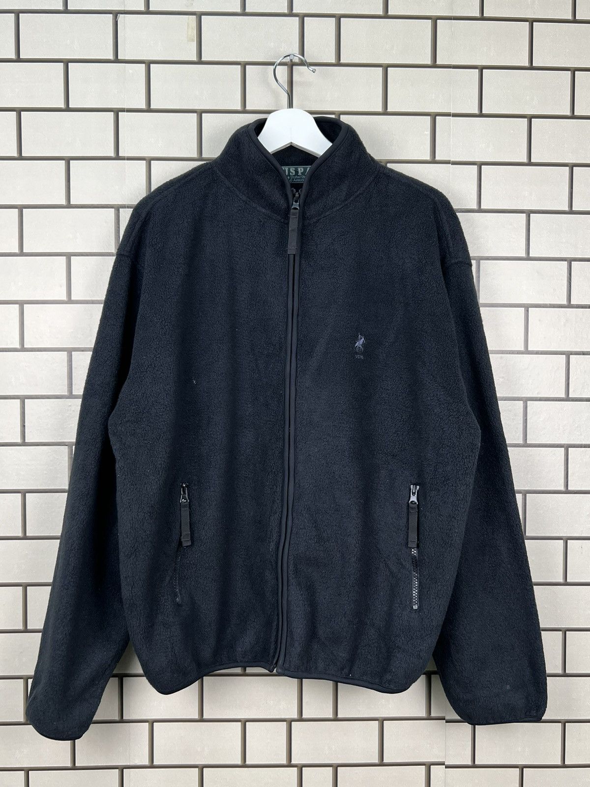 U.S. Polo Assn. × Vintage Vintage USPA Polo Association Zip Up Fleece Jacket Size US L / EU 52-54 / 3 - 1 Thumbnail