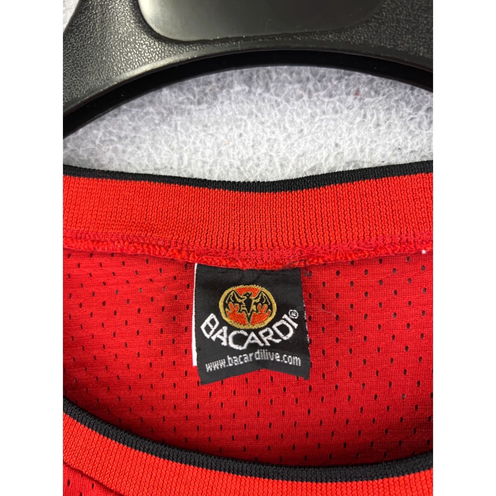 Vintage VINTAGE Bacardi Basketball Jersey Mens XL Red Black Logo Embroidered Knit Polyester Short Sleeve V-Neck T-Shirt Beach 90s Size US XL / EU 56 / 4 - 3 Thumbnail