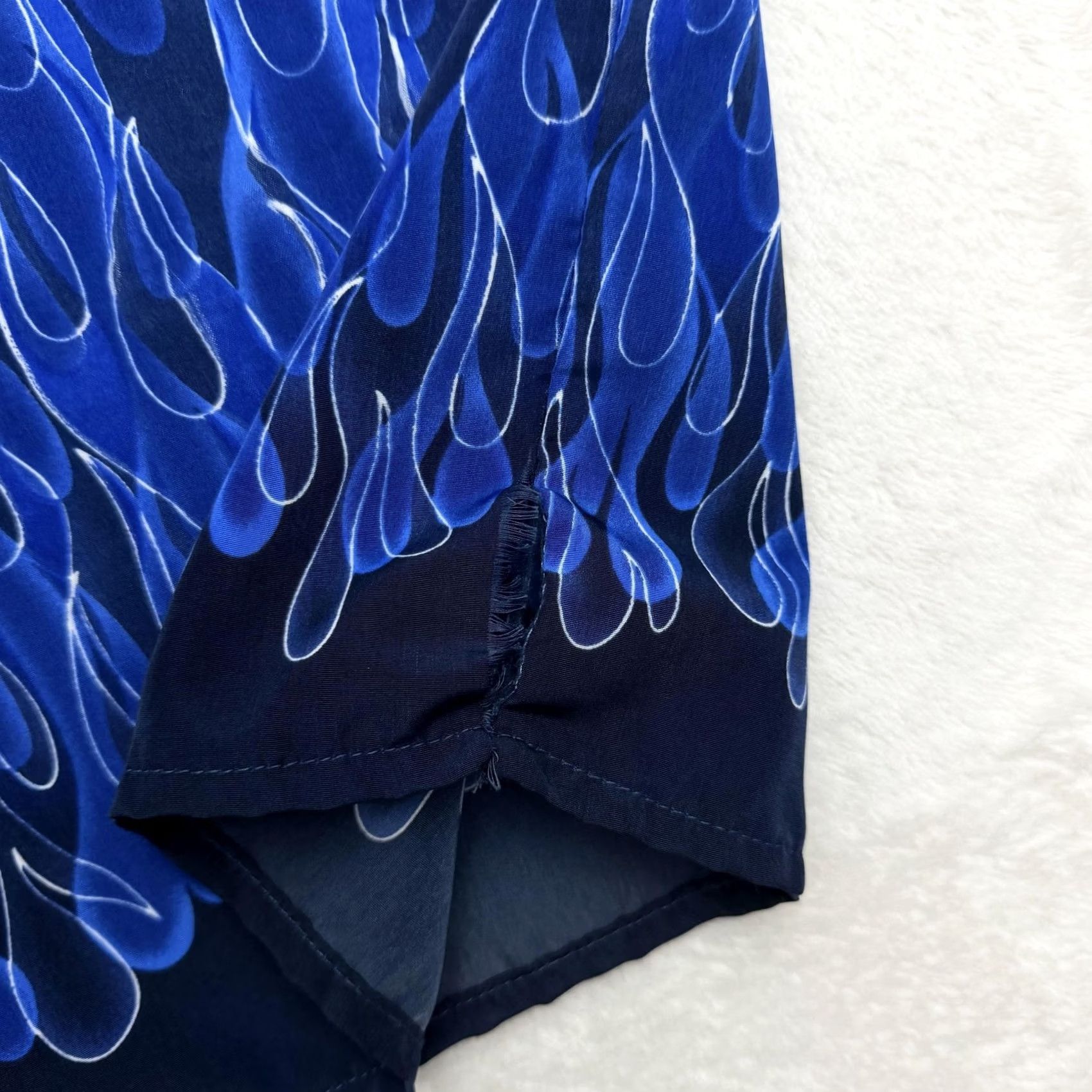 Vintage Urge Shirt Mens 2XL Blue Flame Graphic Button Up Short Sleeve Camp Casual Size US XXL / EU 58 / 5 - 6 Thumbnail