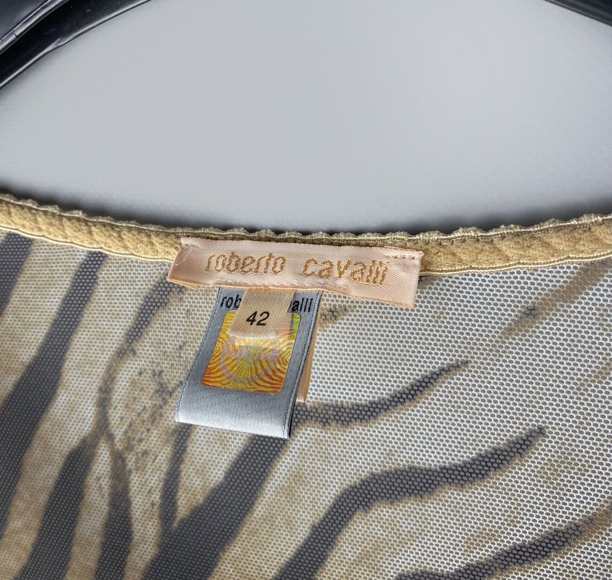 Roberto Cavalli Vintage Women's Roberto Cavalli Mesh Zebra LS Blouse Size 42 Size M / US 6-8 / IT 42-44 - 9 Thumbnail