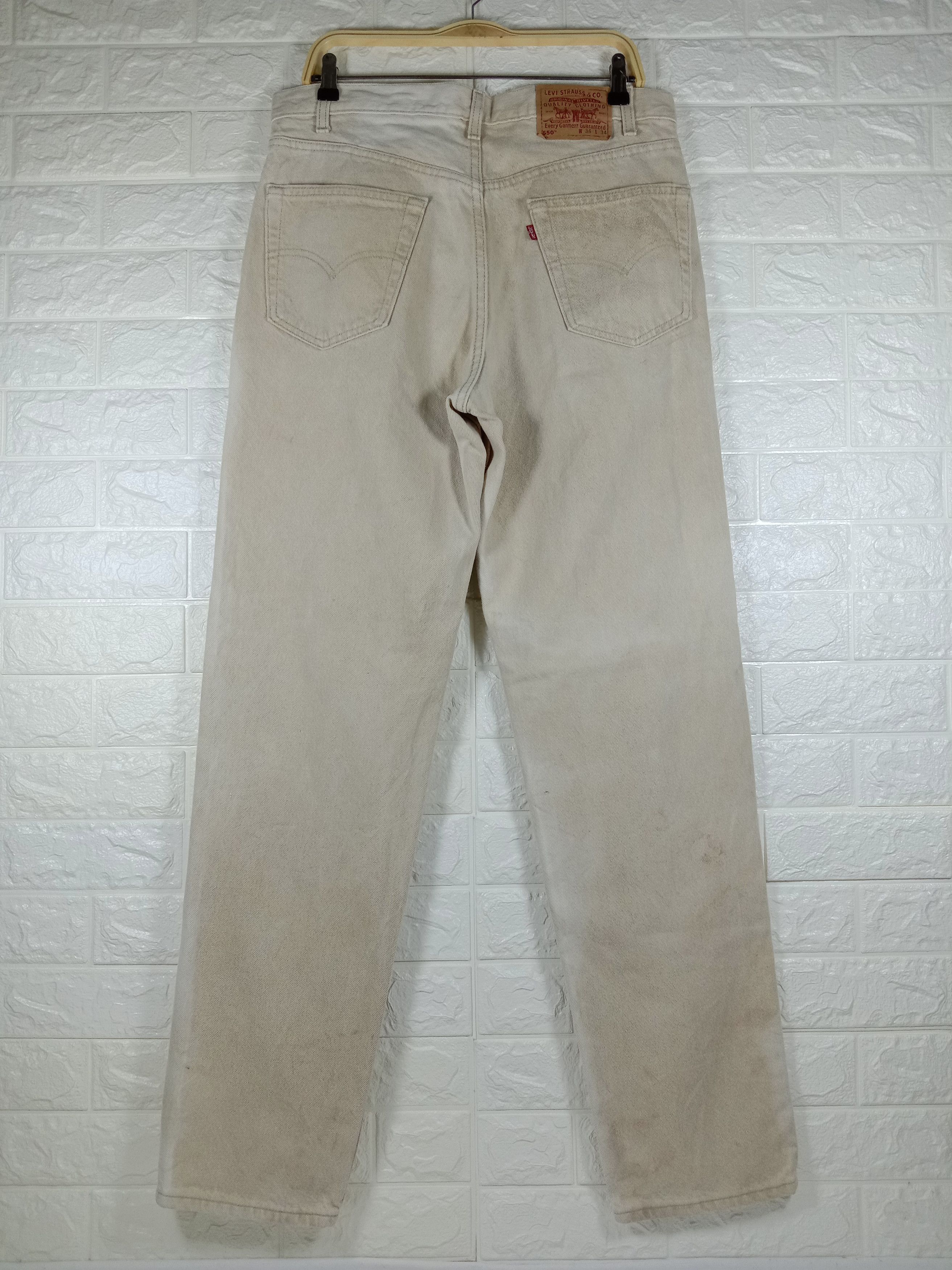 Levi's Vintage 90s Levi's 550 Jeans Faded Khaki Denim Size US 34 / EU 50 - 5 Thumbnail