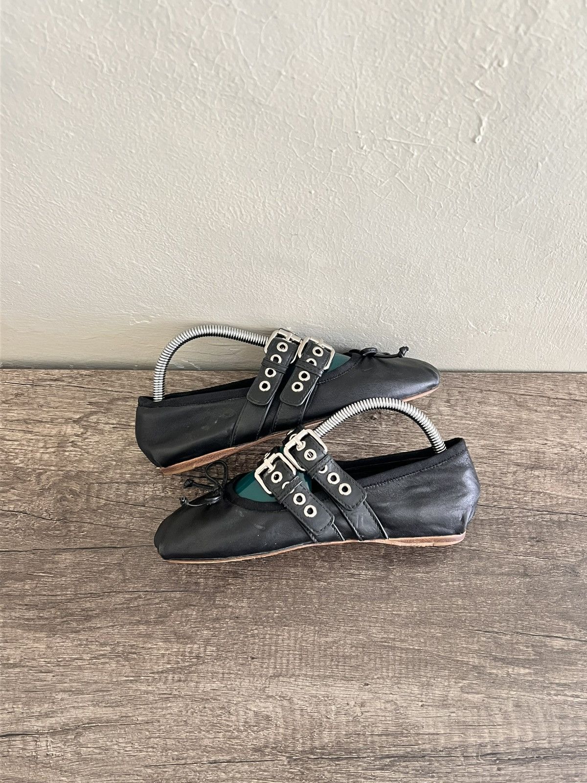 Miu Miu Buckle Lamb Leather Ballets Size US 6 / IT 36 - 11 Thumbnail