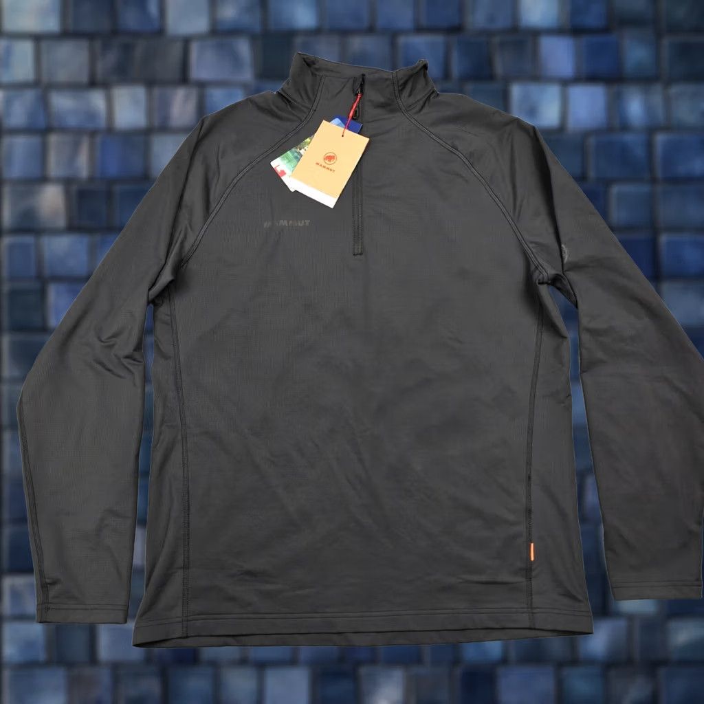 Mammut Mammut Pullover Mens XL Black Half Zip Long Sleeve Ski Athletic Fit Snow ML Raglan Sleeve Mock Neck Stand-Up Collar Zip Size US XL / EU 56 / 4 - 1 Thumbnail