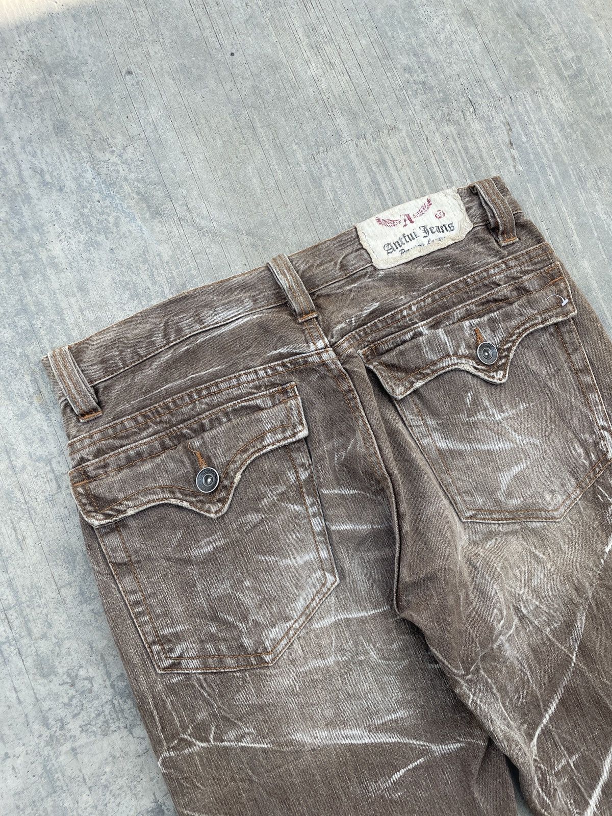 Japanese Brand 💥RARE💥 2000s JAPANESE ANTFUL CRAZY WHISKER SPIRAL FLARE JEAN Size US 30 / EU 46 - 8 Thumbnail