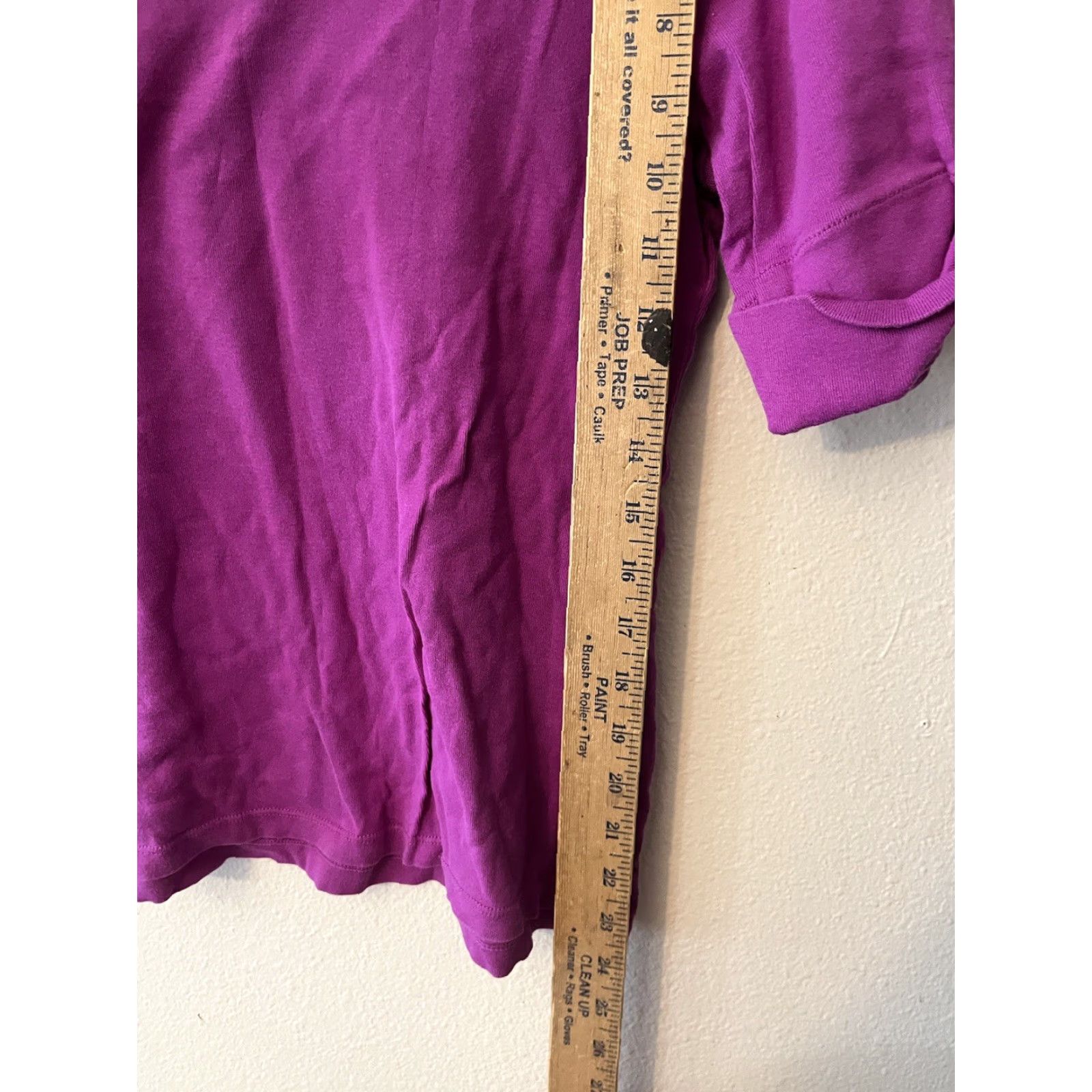 Ralph Lauren Lauren Ralph Lauren T-Shirt Women Large Purple Short Sleeve V-Neck Cotton Size L / US 10 / IT 46 - 4 Thumbnail