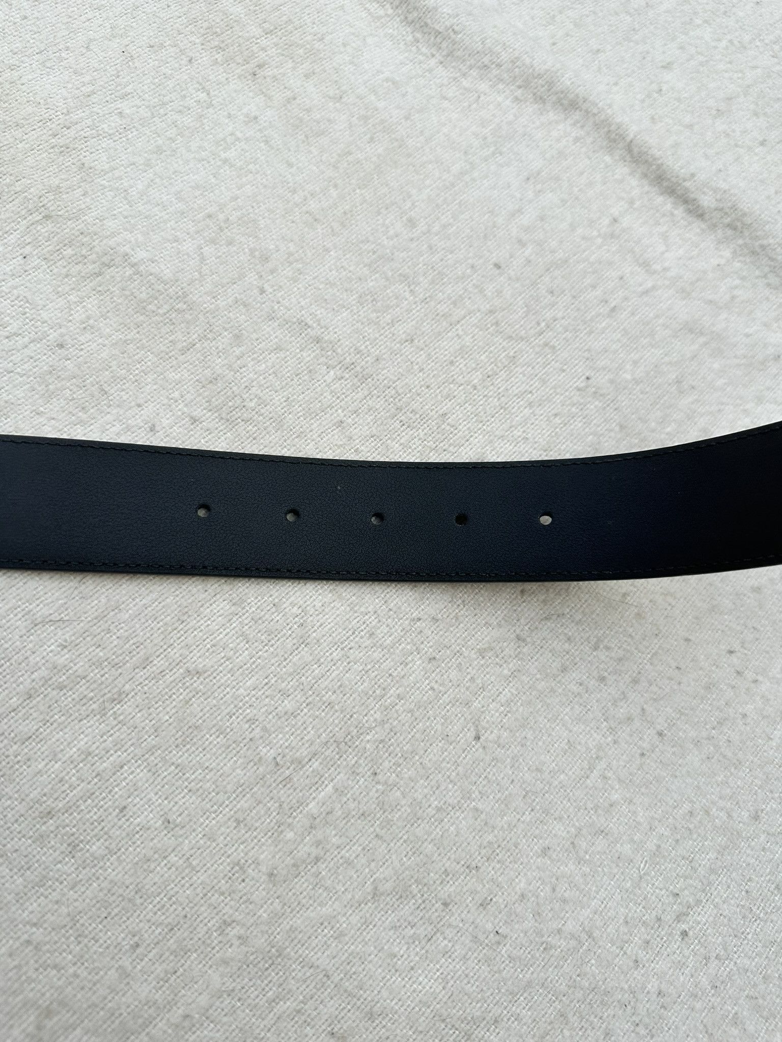 Gucci Gucci Belt Black Leather Interlocking G Buckle Size ONE SIZE - 7 Thumbnail