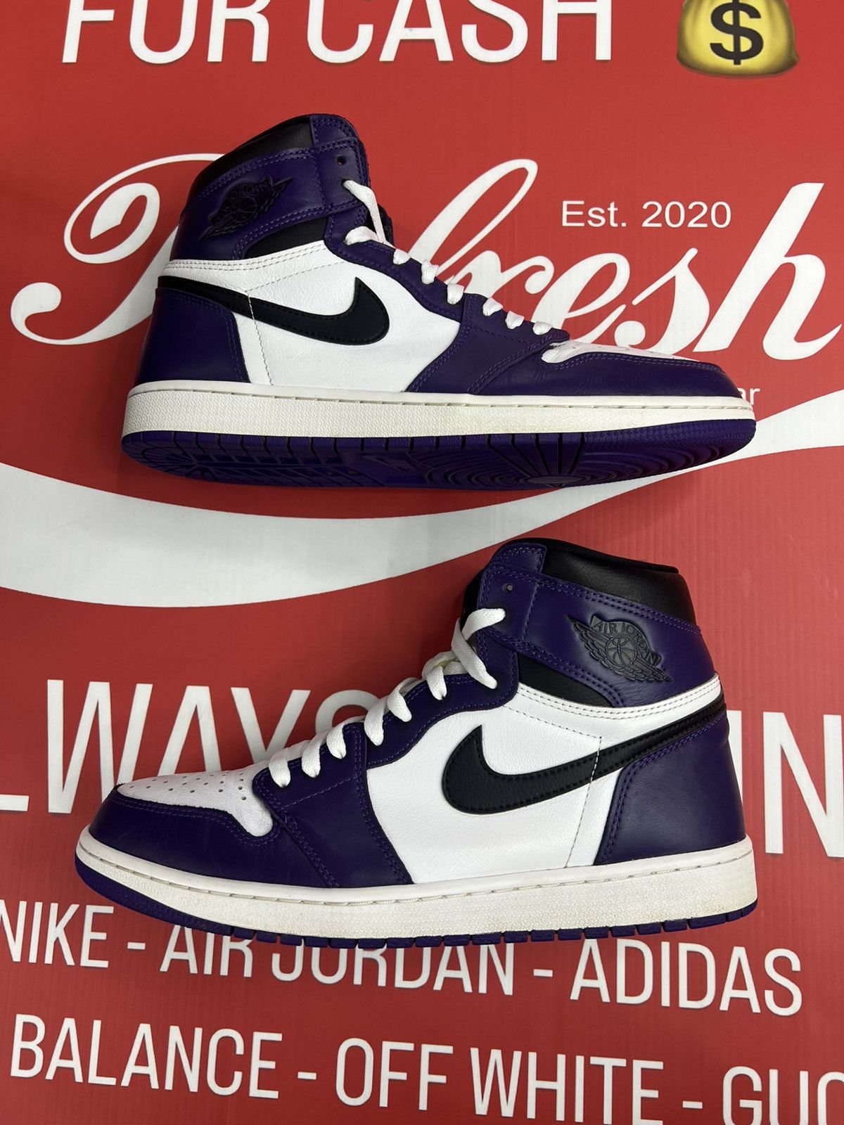 Jordan Brand Air Jordan 1 Court Purple Size 12 Size US 12 / EU 45 - 2 Thumbnail