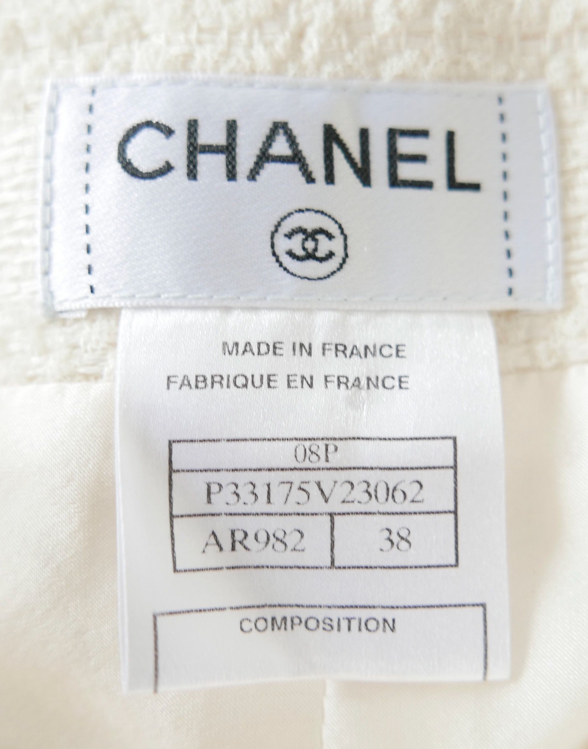 Chanel Chanel Spring 2008 Cream Fantasy Tweed Skirt Size 27" / US 4 / IT 40 - 7 Thumbnail