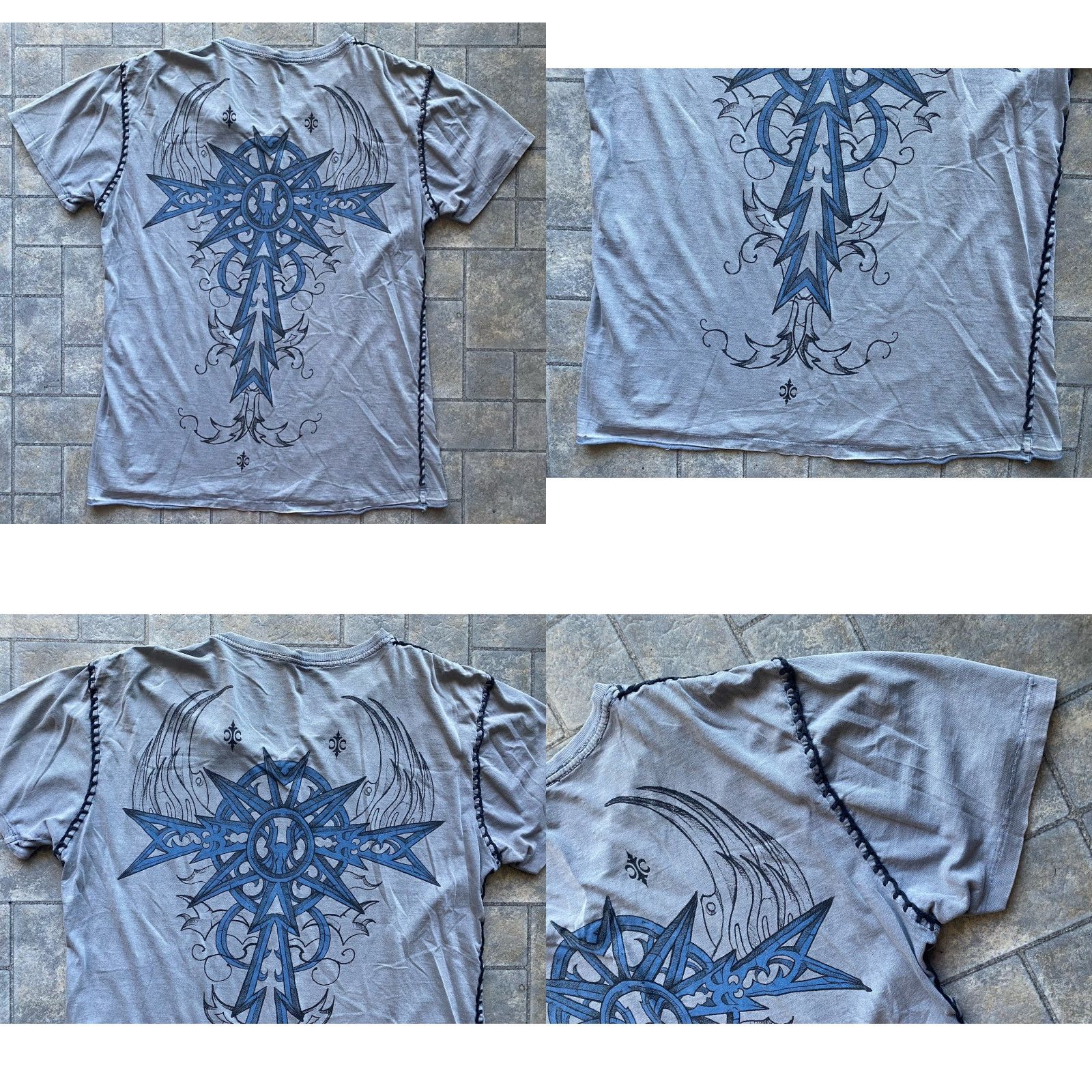 Vintage Eighty Eight T-Shirt Men L Gray Tribal Cross Y2K Short Sleeve Regular Vintage? Size US L / EU 52-54 / 3 - 9 Thumbnail
