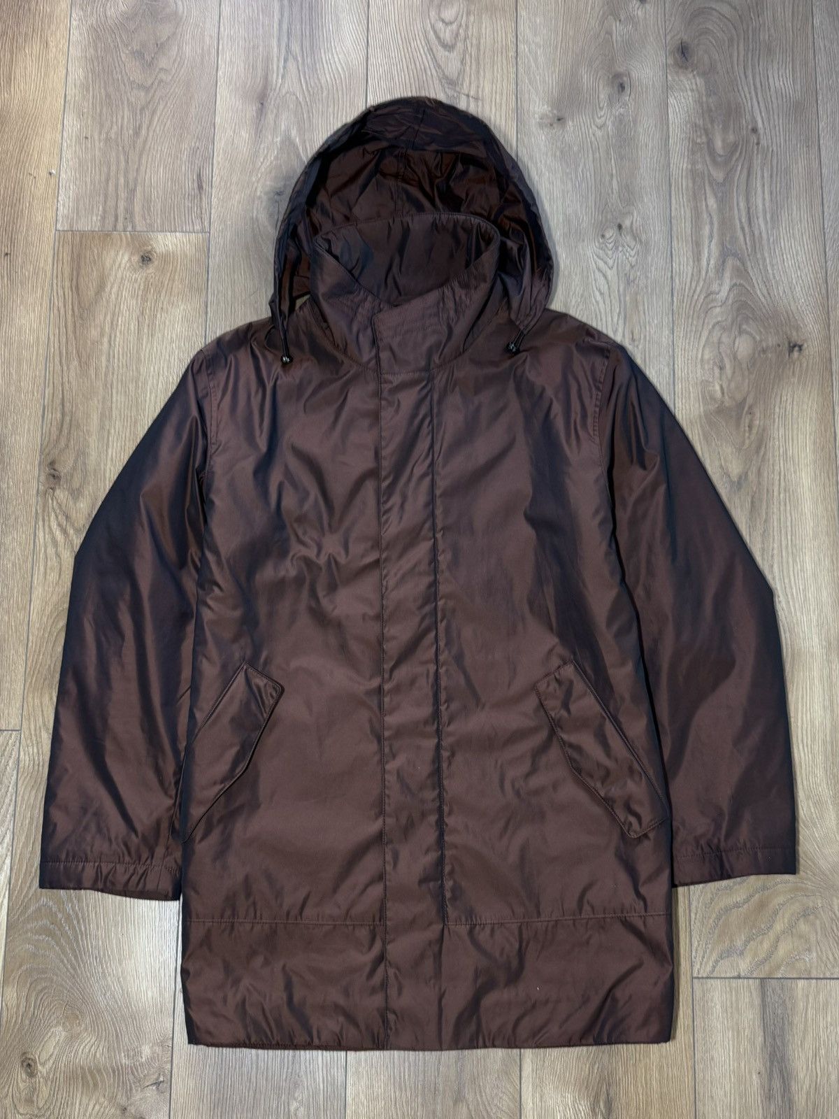 Hugo Boss Hugo Boss OBalt Brown Hooded Nylon Parka Coat Rare Luxury Size US XL / EU 56 / 4 - 6 Thumbnail
