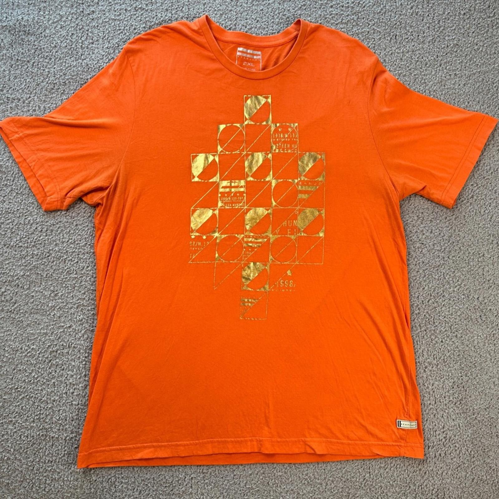 Sean John Sean John Y2K Mens 2XL Orange Gold Foil T-Shirt Short Sleeve Size US XXL / EU 58 / 5 - 1 Thumbnail