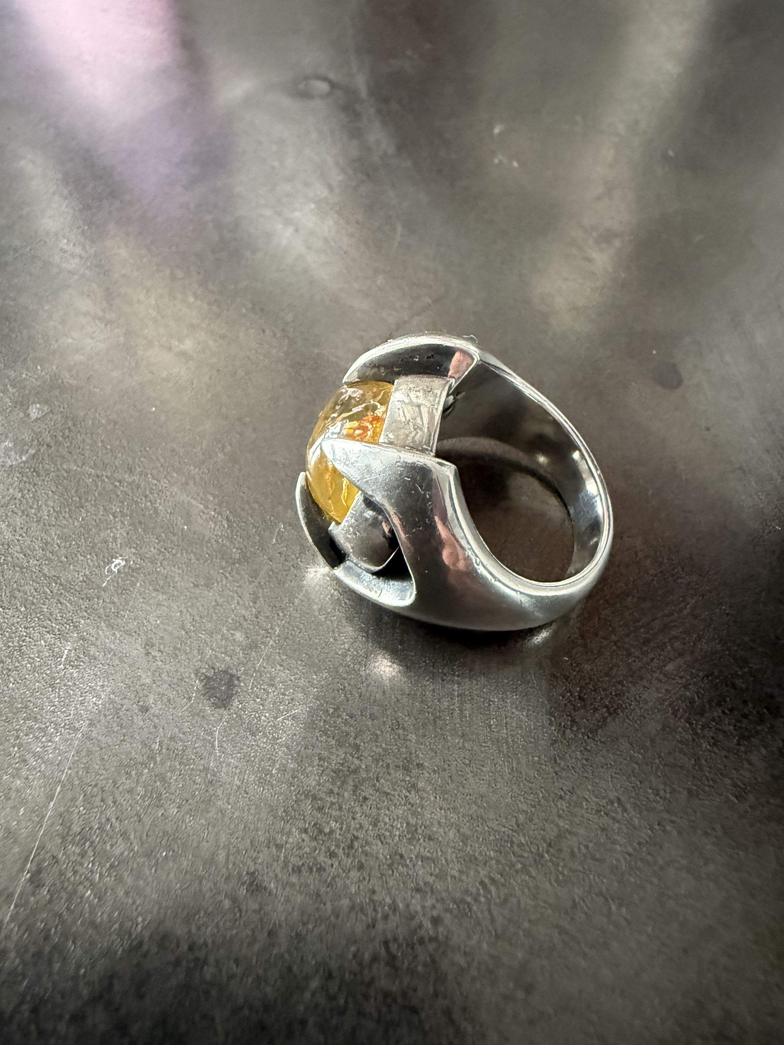 Other M.A.R.S Amber ring 925 silver with ant inclusion Size ONE SIZE - 9 Thumbnail