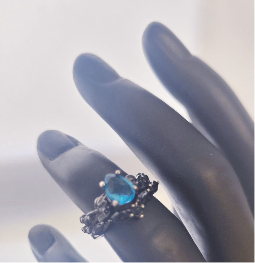 Other 925 sterling silver plated black Gothic zirconia ring size 7 Size ONE SIZE - 5 Thumbnail