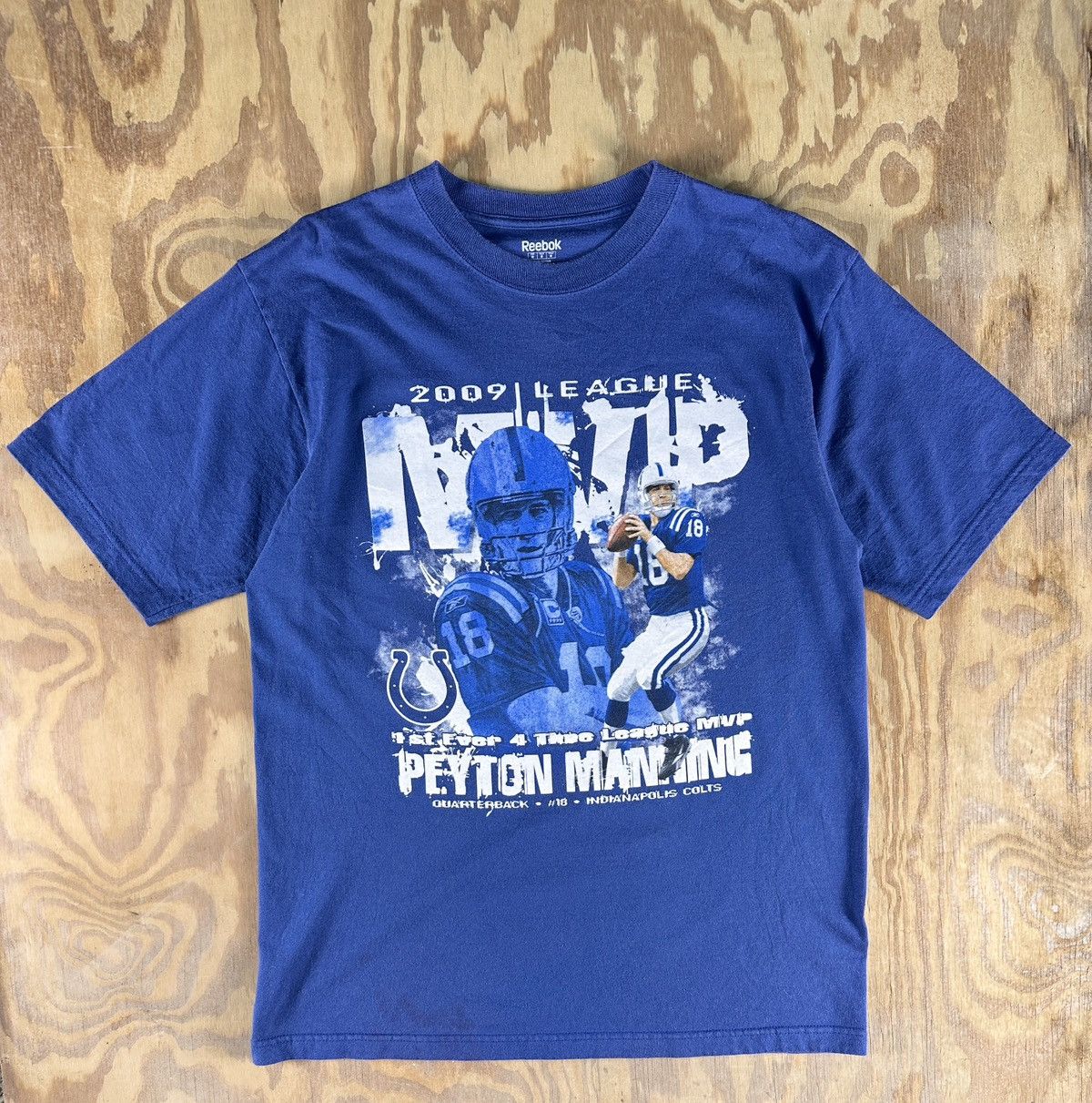 Reebok . Blue REEBOK 2009 Colts Peyton Manning 4 Time MVP Shirt. Size US L / EU 52-54 / 3 - 1 Thumbnail